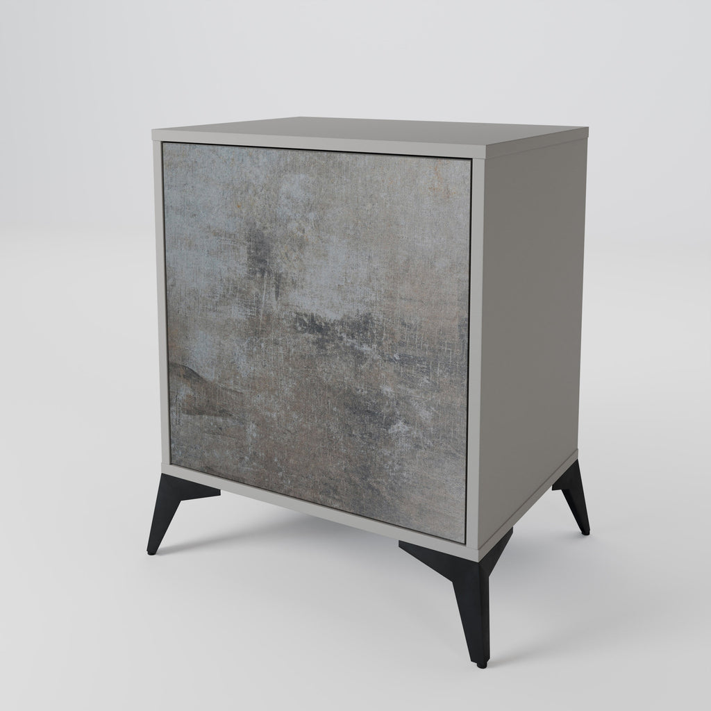 CONCRETE WALL 1-Door Sideboard in Grey Finish