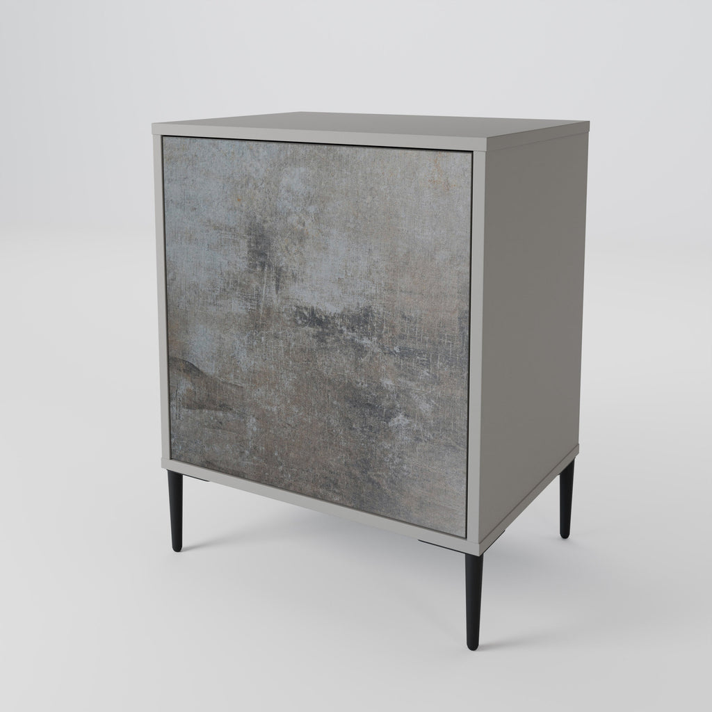 CONCRETE WALL 1-Door Sideboard in Grey Finish