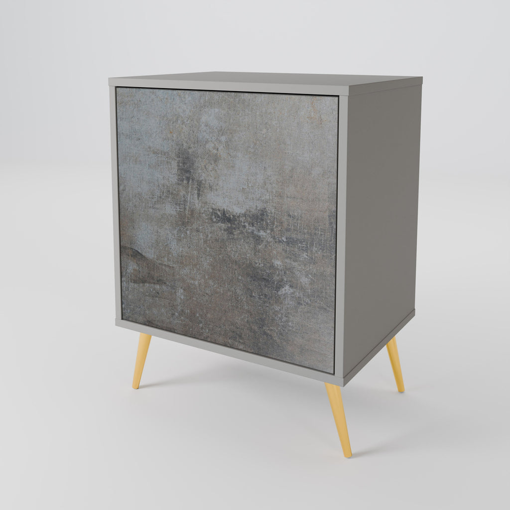 CONCRETE WALL 1-Door Sideboard in Grey Finish