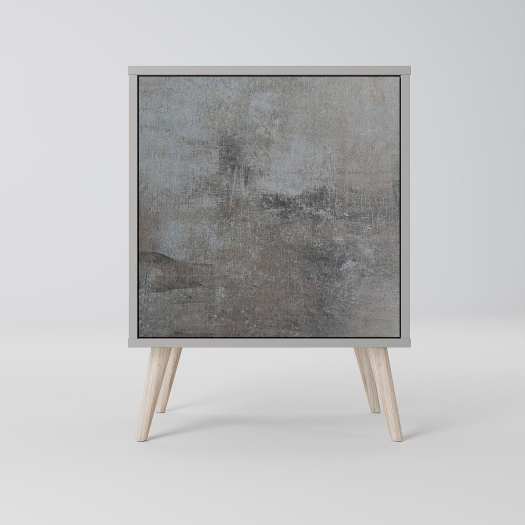 CONCRETE WALL 1-Door Sideboard in Grey Finish