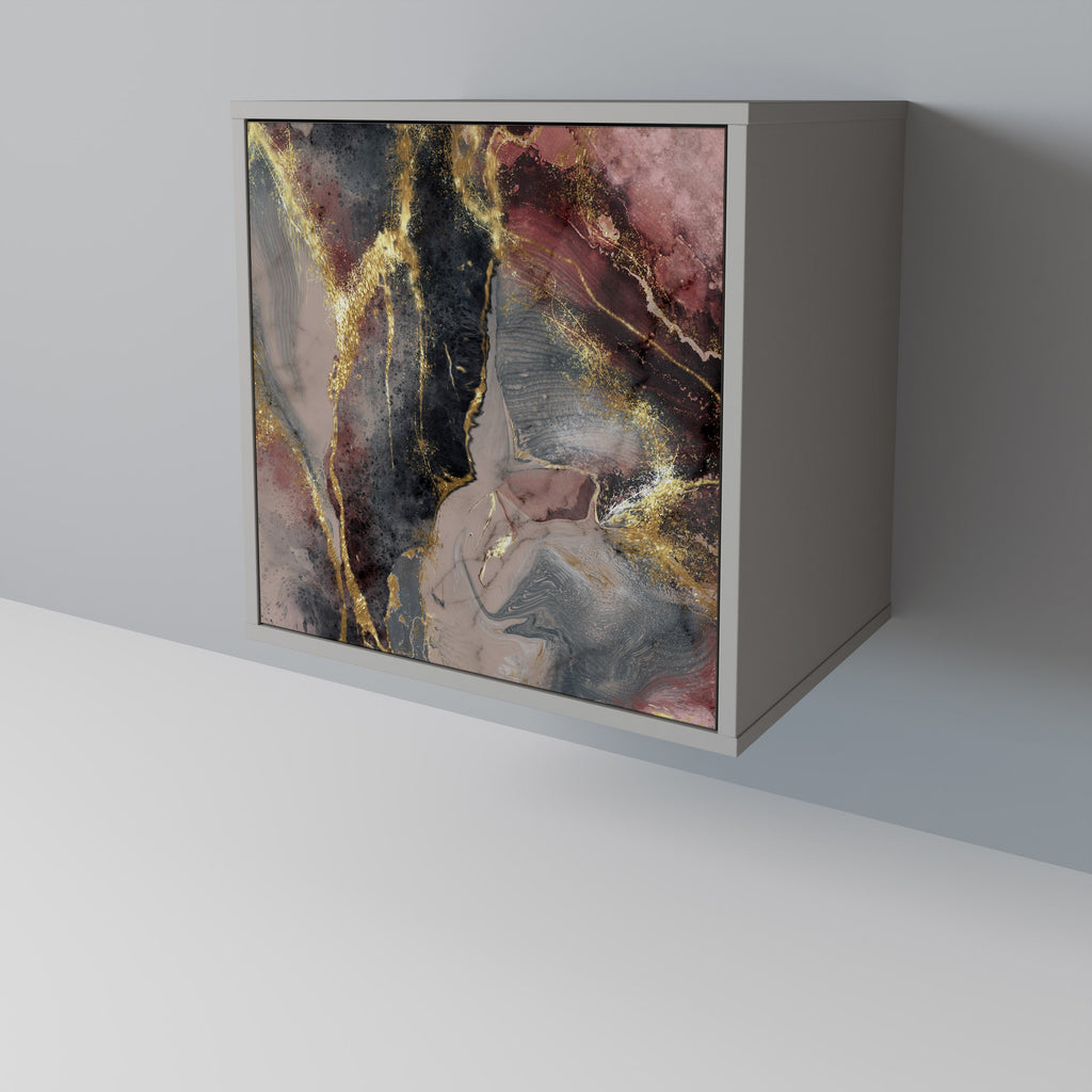 GOLDEN TIDES Aparador de 1 Porta em Acabamento Cinzento