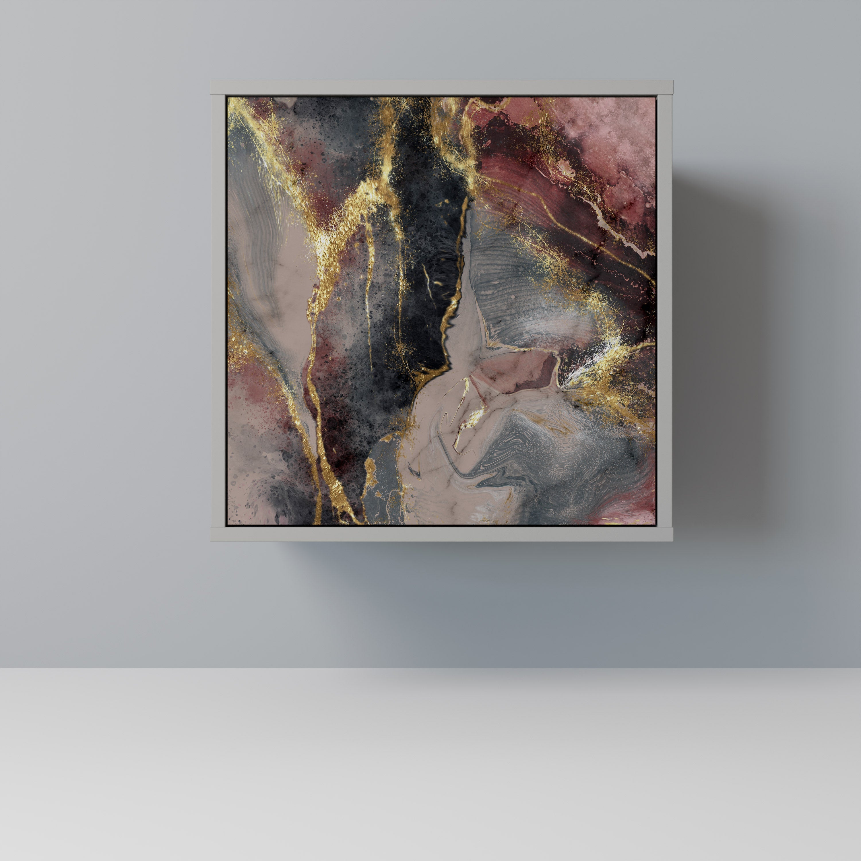 GOLDEN TIDES Aparador de 1 Porta em Acabamento Cinzento