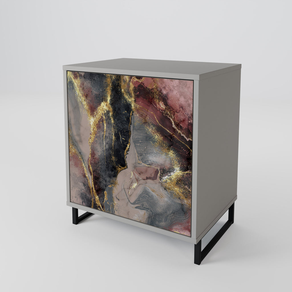 GOLDEN TIDES Aparador de 1 Porta em Acabamento Cinzento