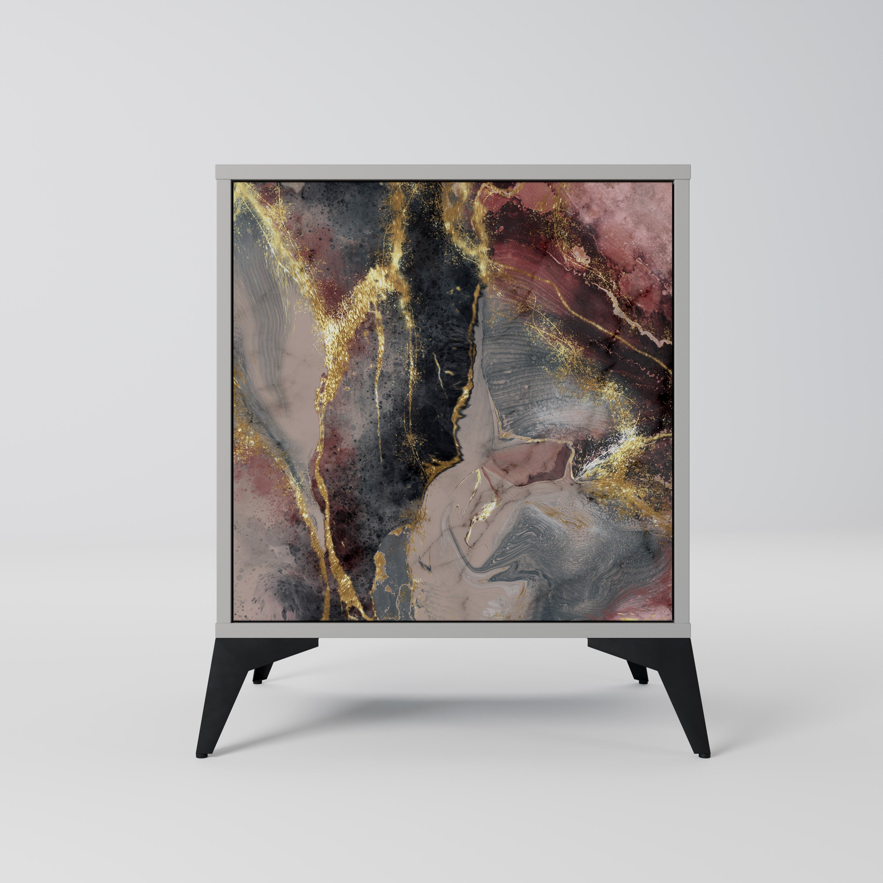 GOLDEN TIDES Aparador de 1 Porta em Acabamento Cinzento