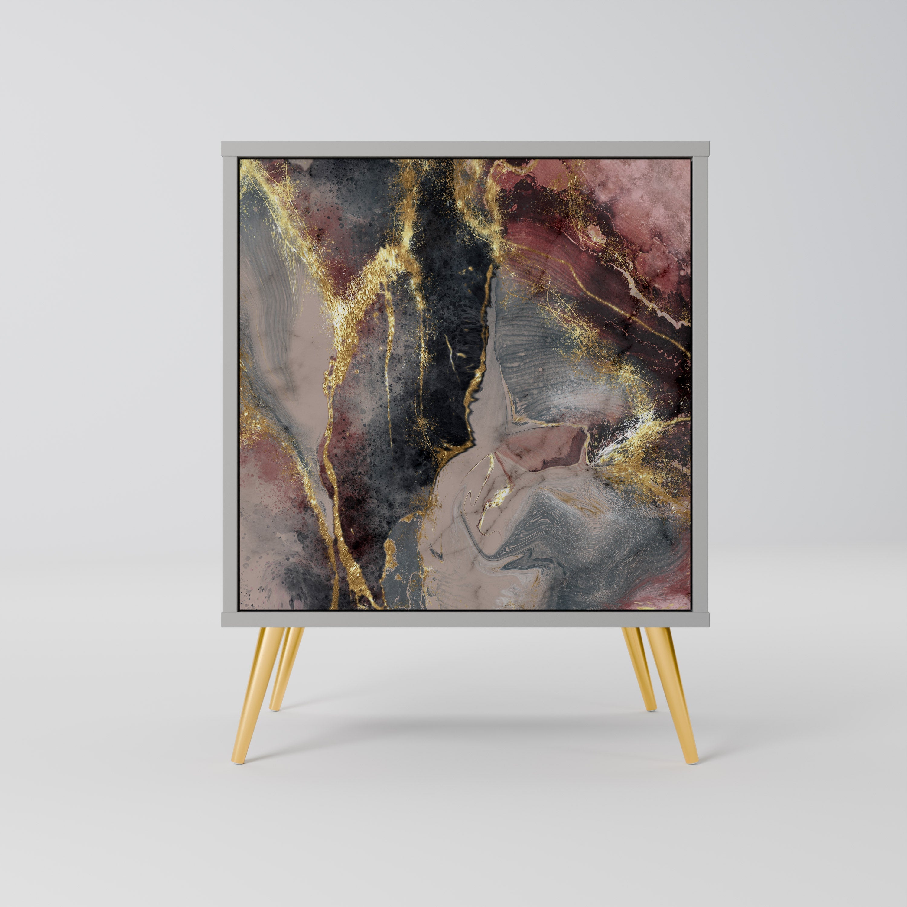 GOLDEN TIDES Aparador de 1 Porta em Acabamento Cinzento