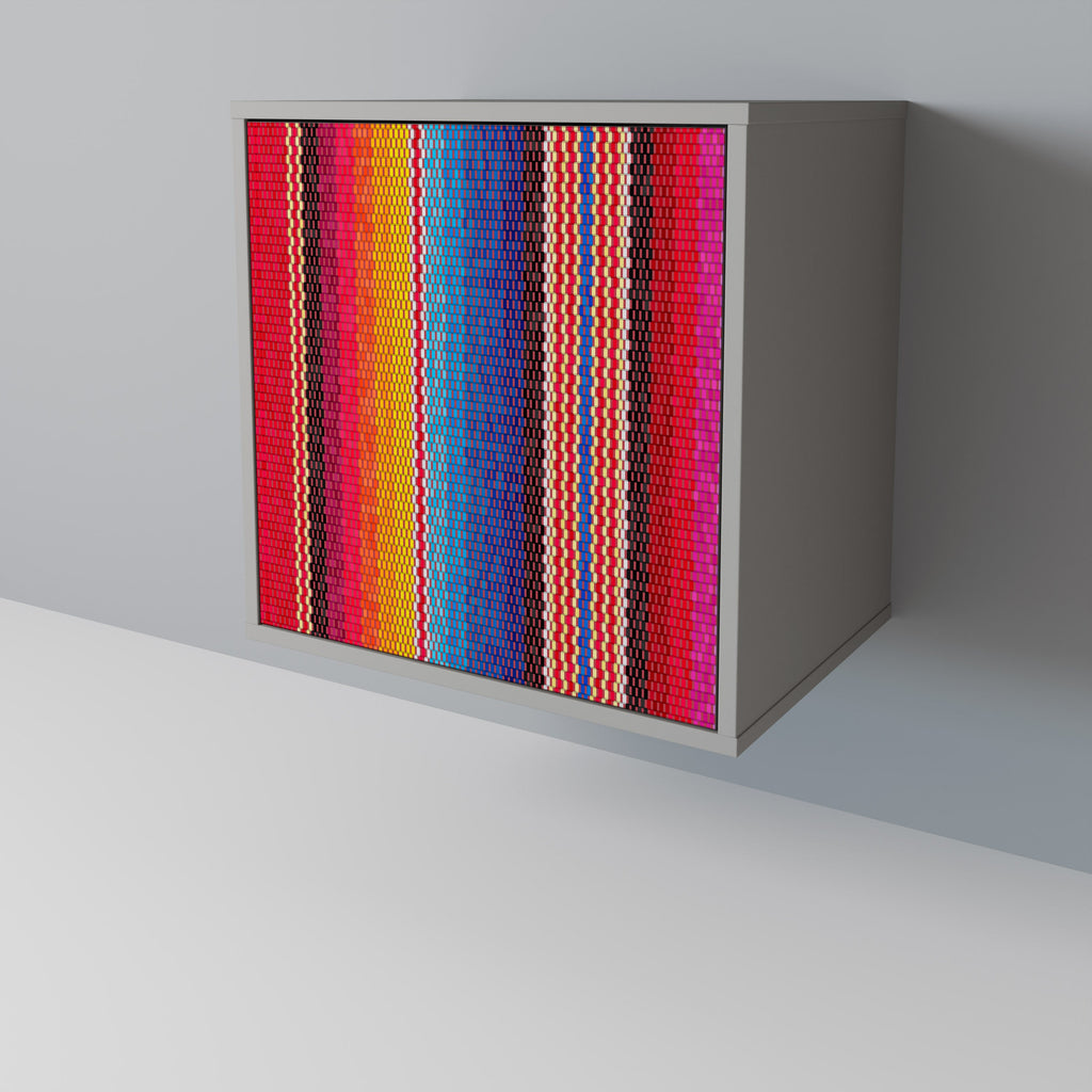 ETHNIC MEXICAN Aparador de 1 Porta em Acabamento Cinzento