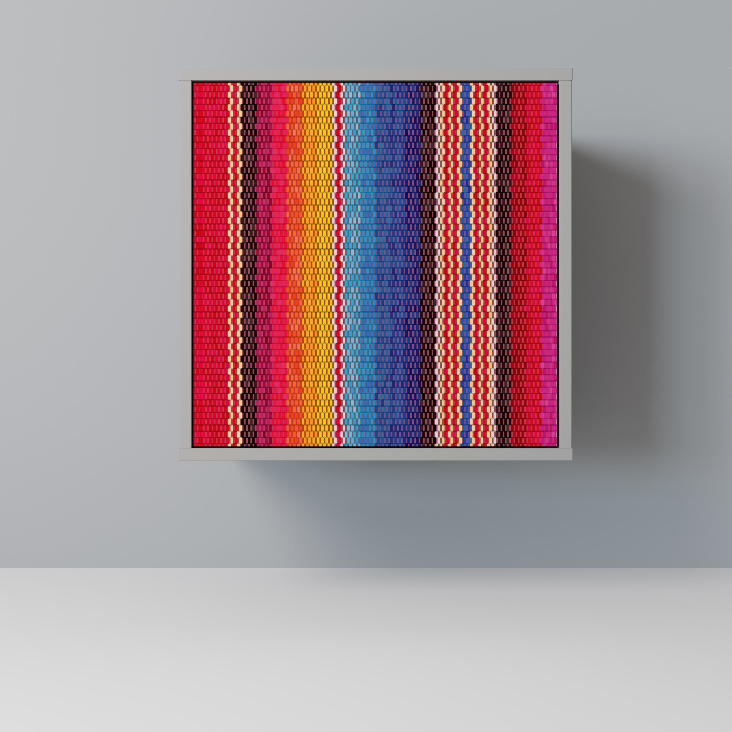 ETHNIC MEXICAN Aparador de 1 Porta em Acabamento Cinzento