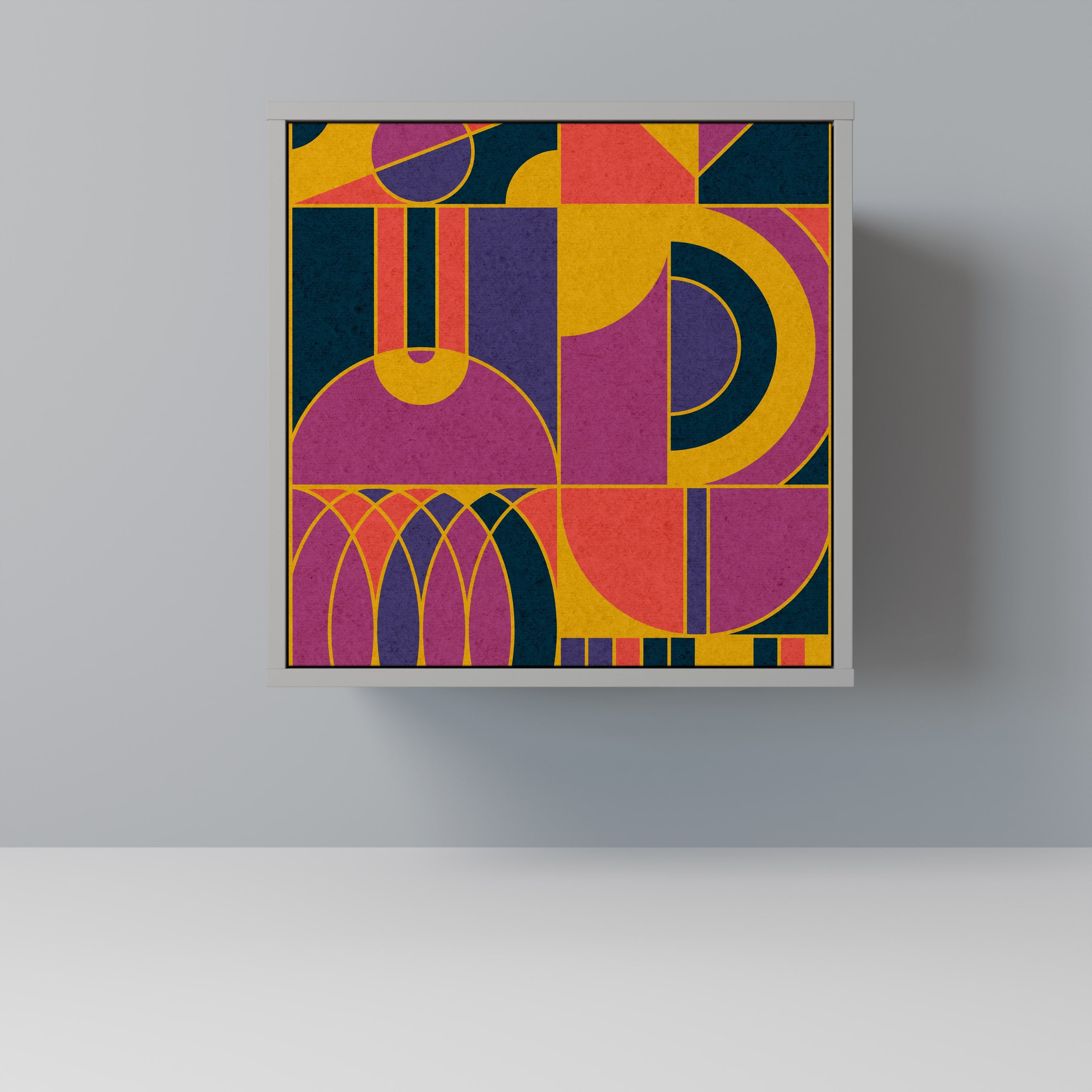 ELECTRIC PATTERNS Aparador de 1 Porta em Acabamento Cinzento