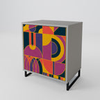 ELECTRIC PATTERNS 1-Door Sideboard in Grey Finish