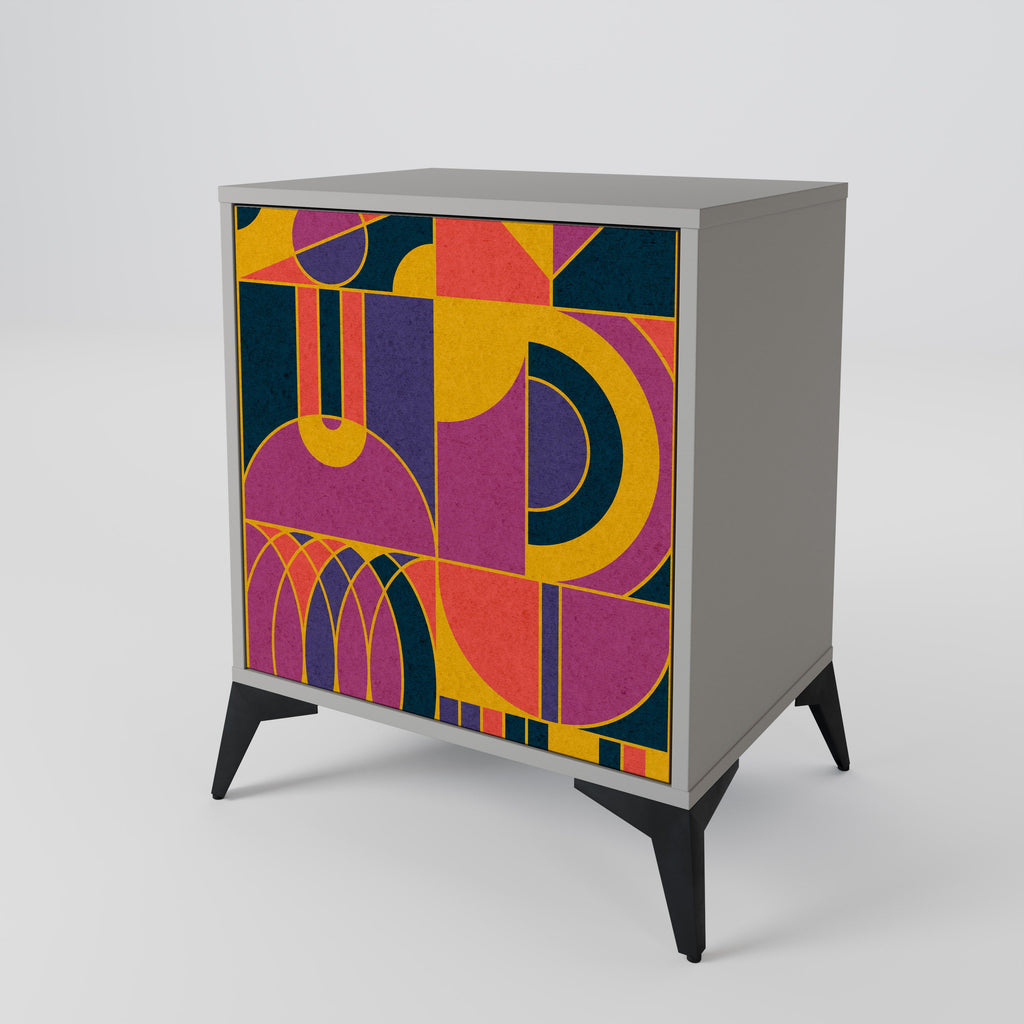 ELECTRIC PATTERNS 1-Door Sideboard in Grey Finish