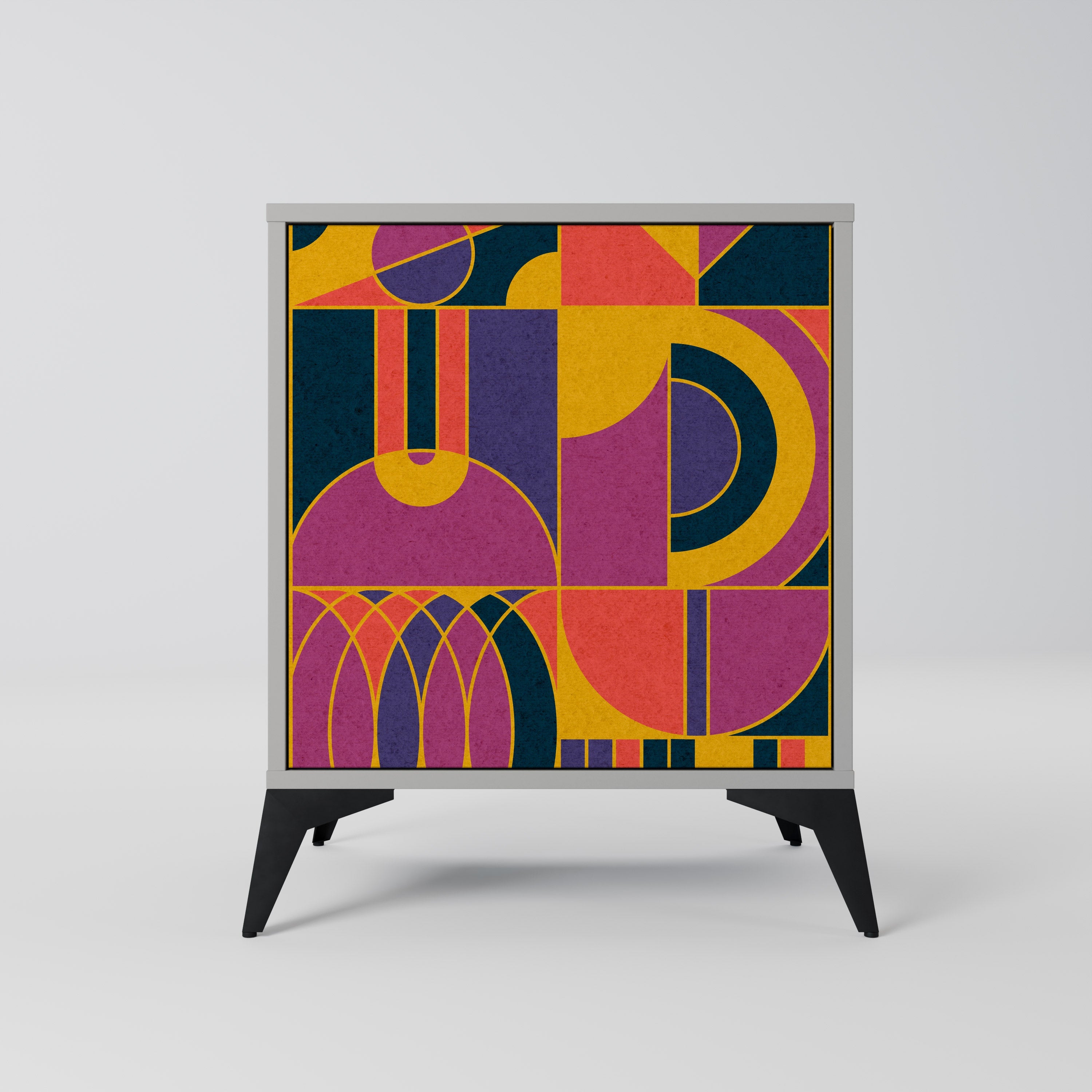 ELECTRIC PATTERNS Aparador de 1 Porta em Acabamento Cinzento