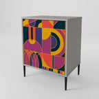 ELECTRIC PATTERNS 1-Door Sideboard in Grey Finish