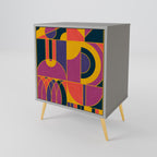 ELECTRIC PATTERNS 1-Door Sideboard in Grey Finish