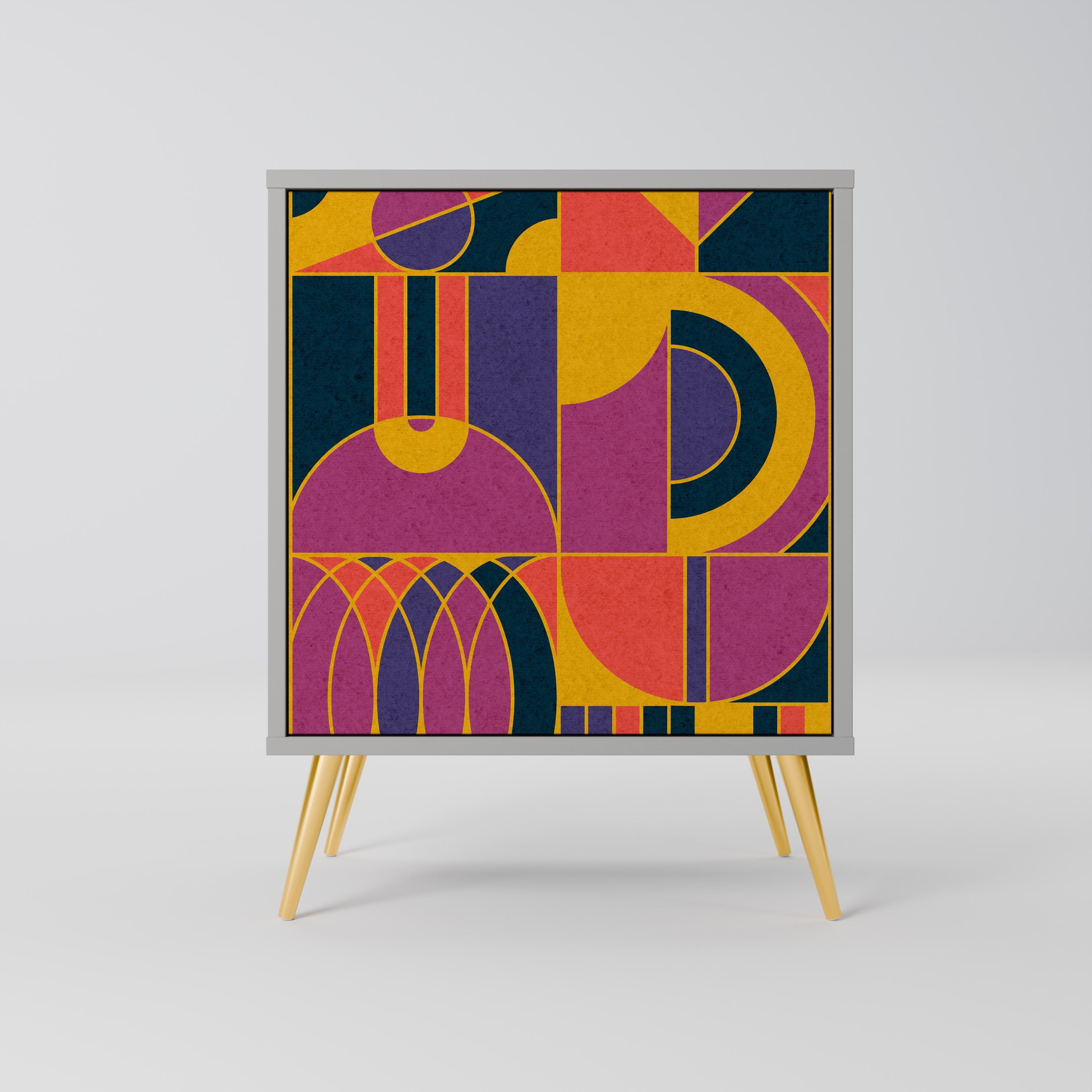 ELECTRIC PATTERNS Aparador de 1 Porta em Acabamento Cinzento