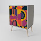 ELECTRIC PATTERNS 1-Door Sideboard in Grey Finish