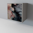 GILDED SWIRLS 1-Door Sideboard in Grey Finish