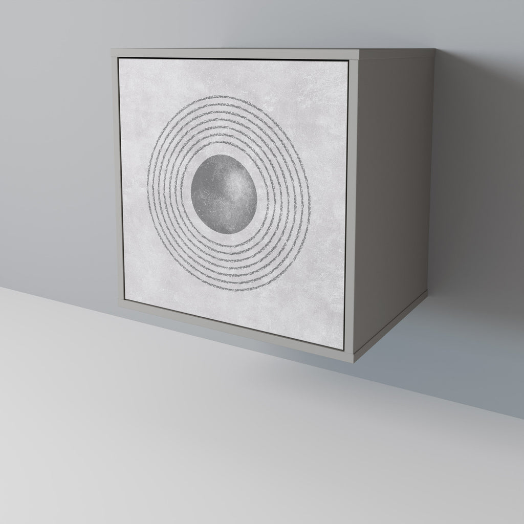 SOLID CIRCLES 1-Door Sideboard in Grey Finish