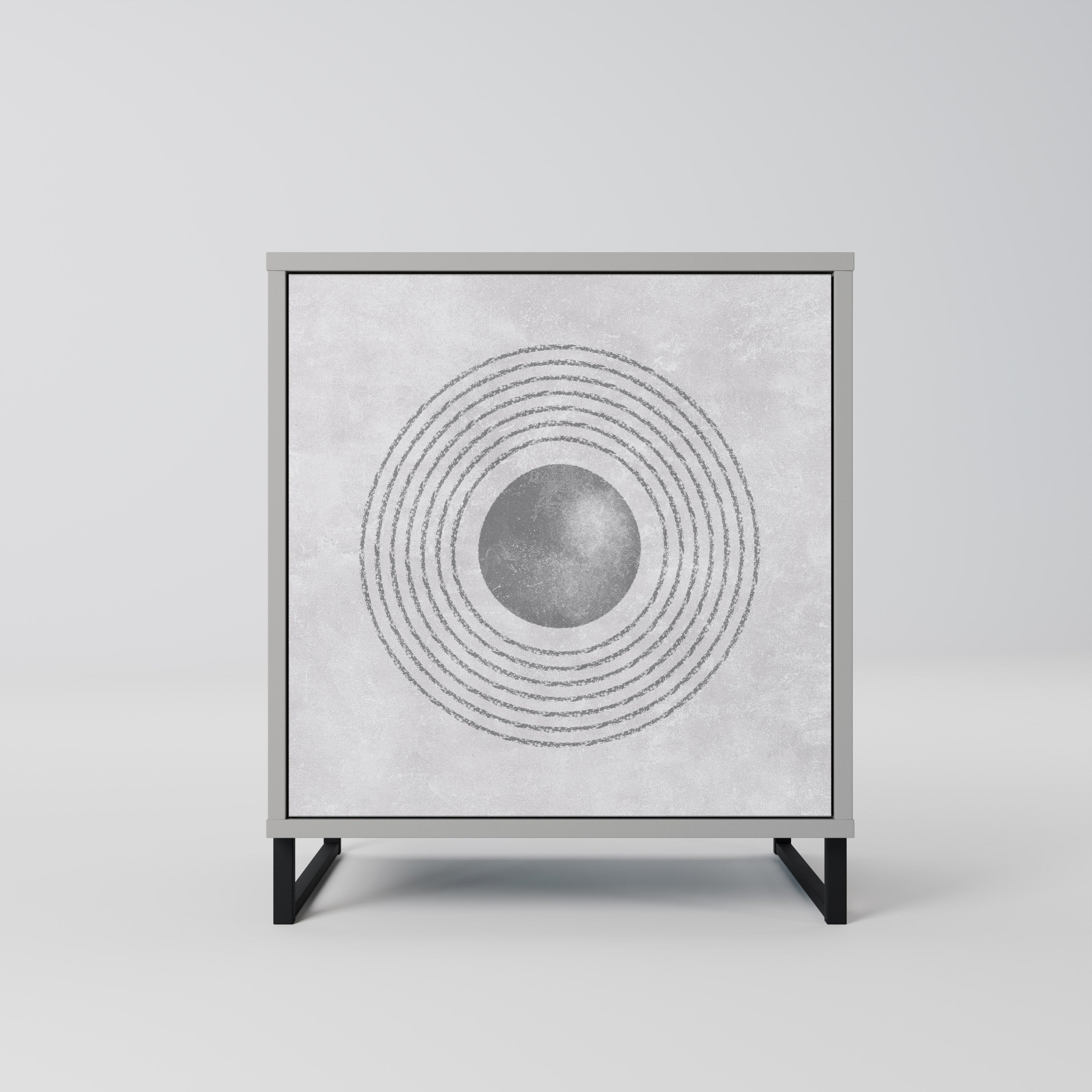 SOLID CIRCLES 1-Door Sideboard in Grey Finish