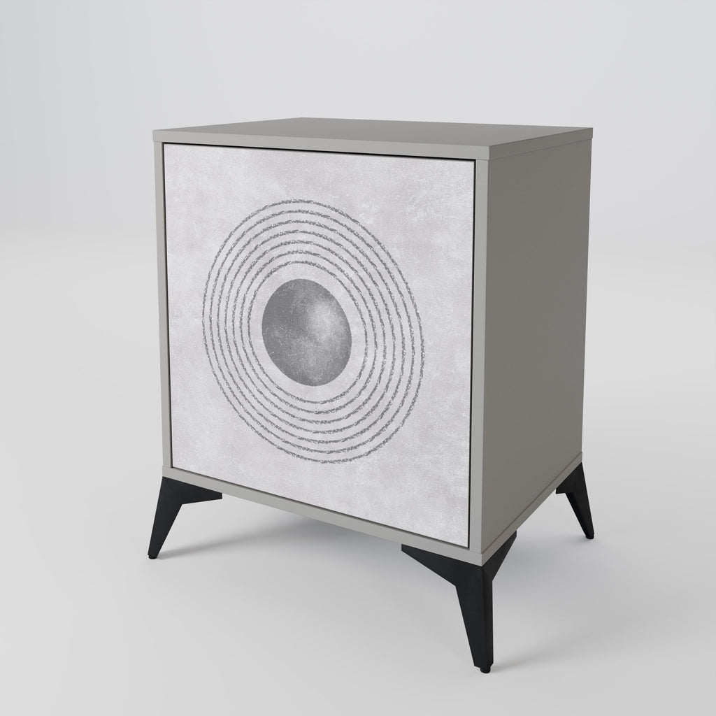 SOLID CIRCLES 1-Door Sideboard in Grey Finish