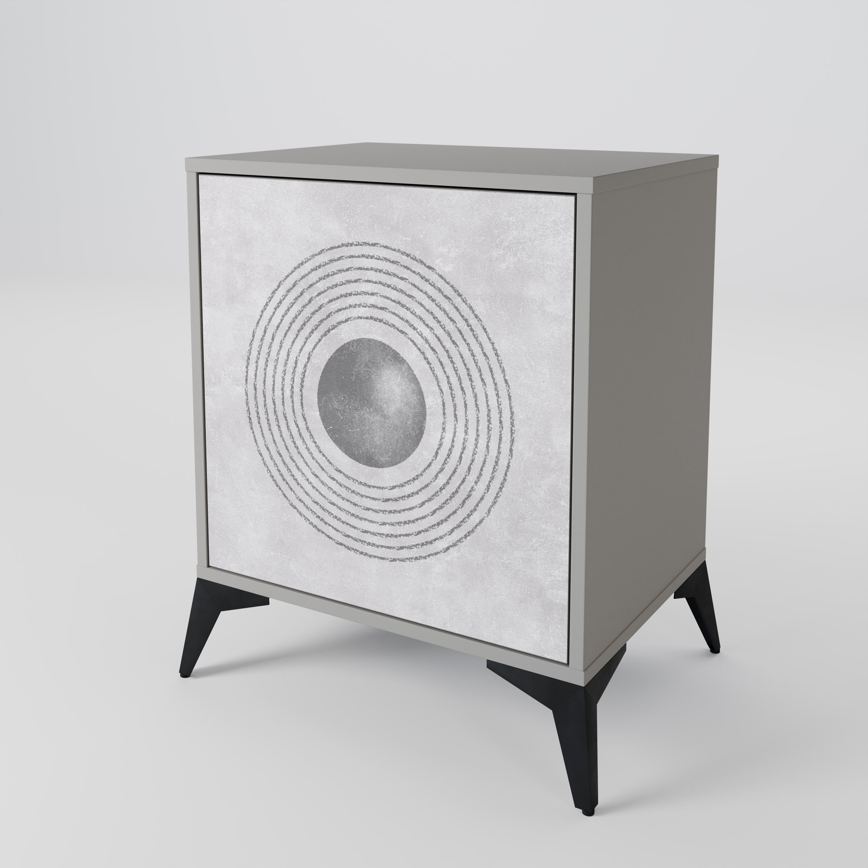 SOLID CIRCLES 1-Door Sideboard in Grey Finish