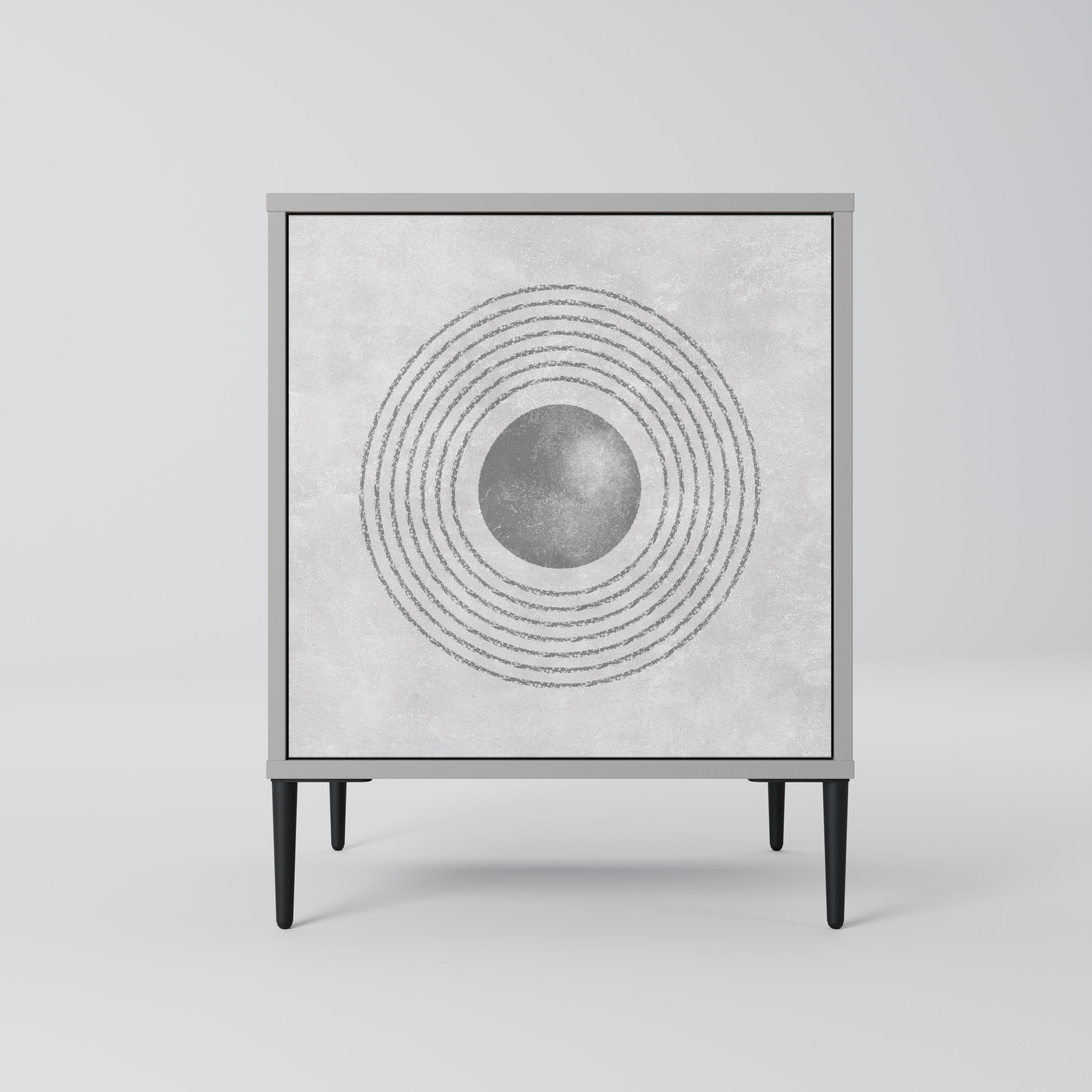 SOLID CIRCLES 1-Door Sideboard in Grey Finish