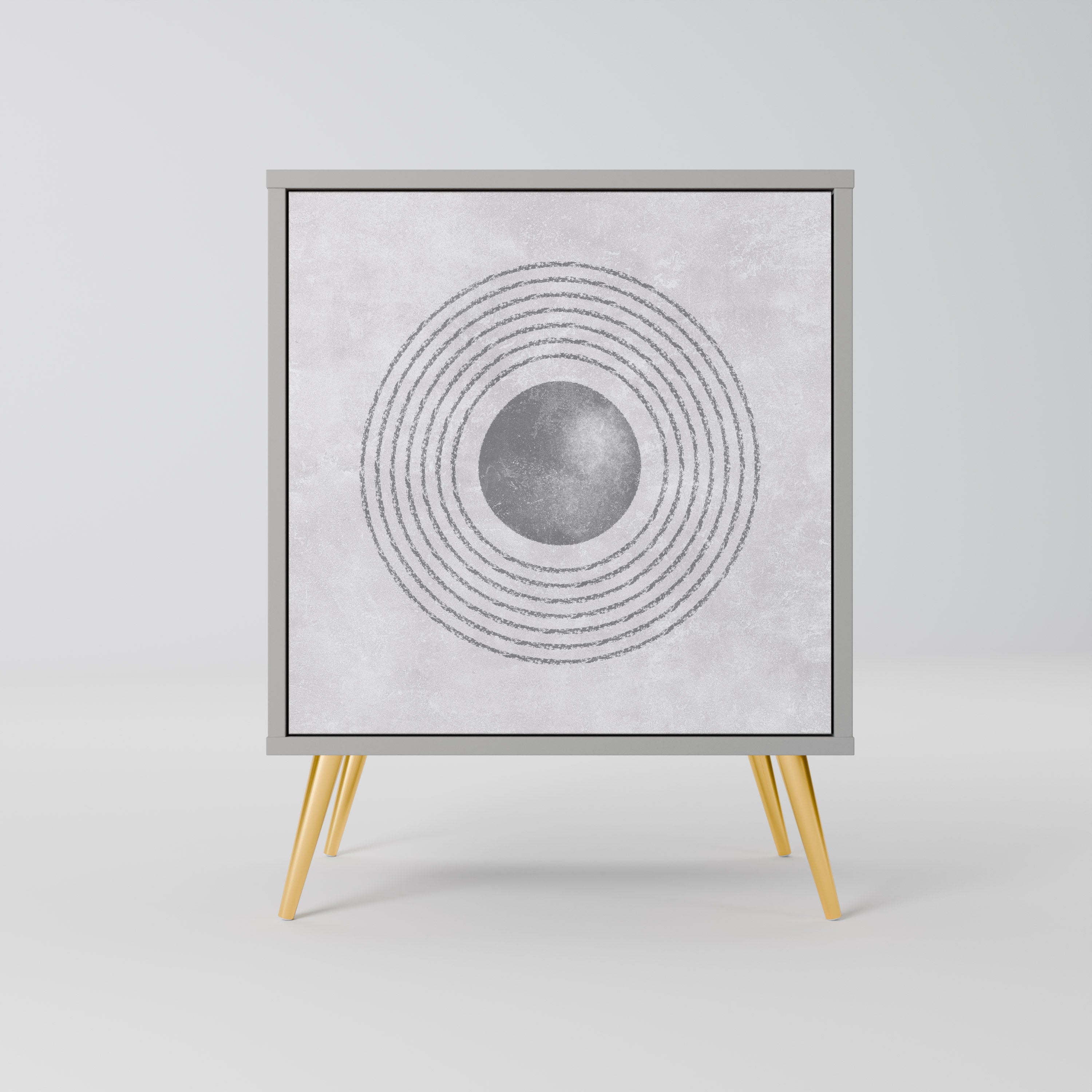 SOLID CIRCLES 1-Door Sideboard in Grey Finish