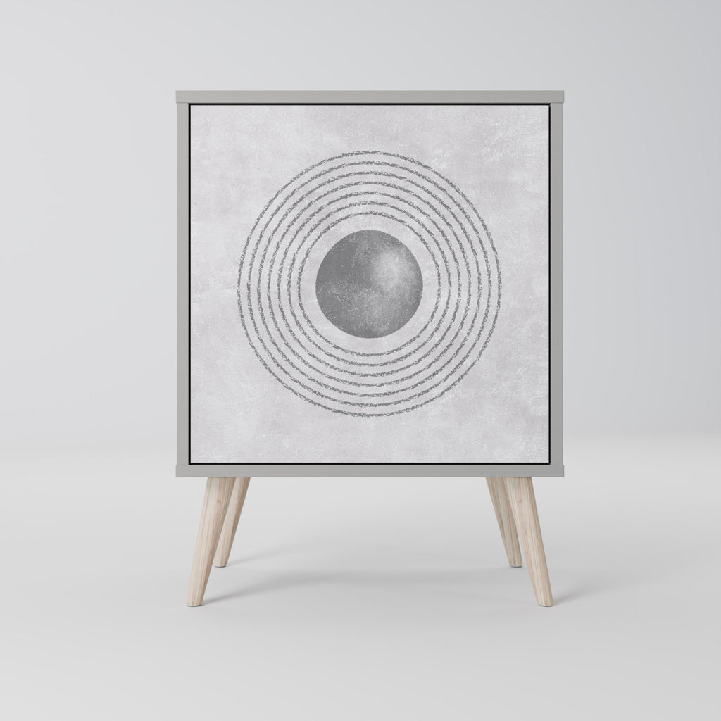 SOLID CIRCLES 1-Door Sideboard in Grey Finish