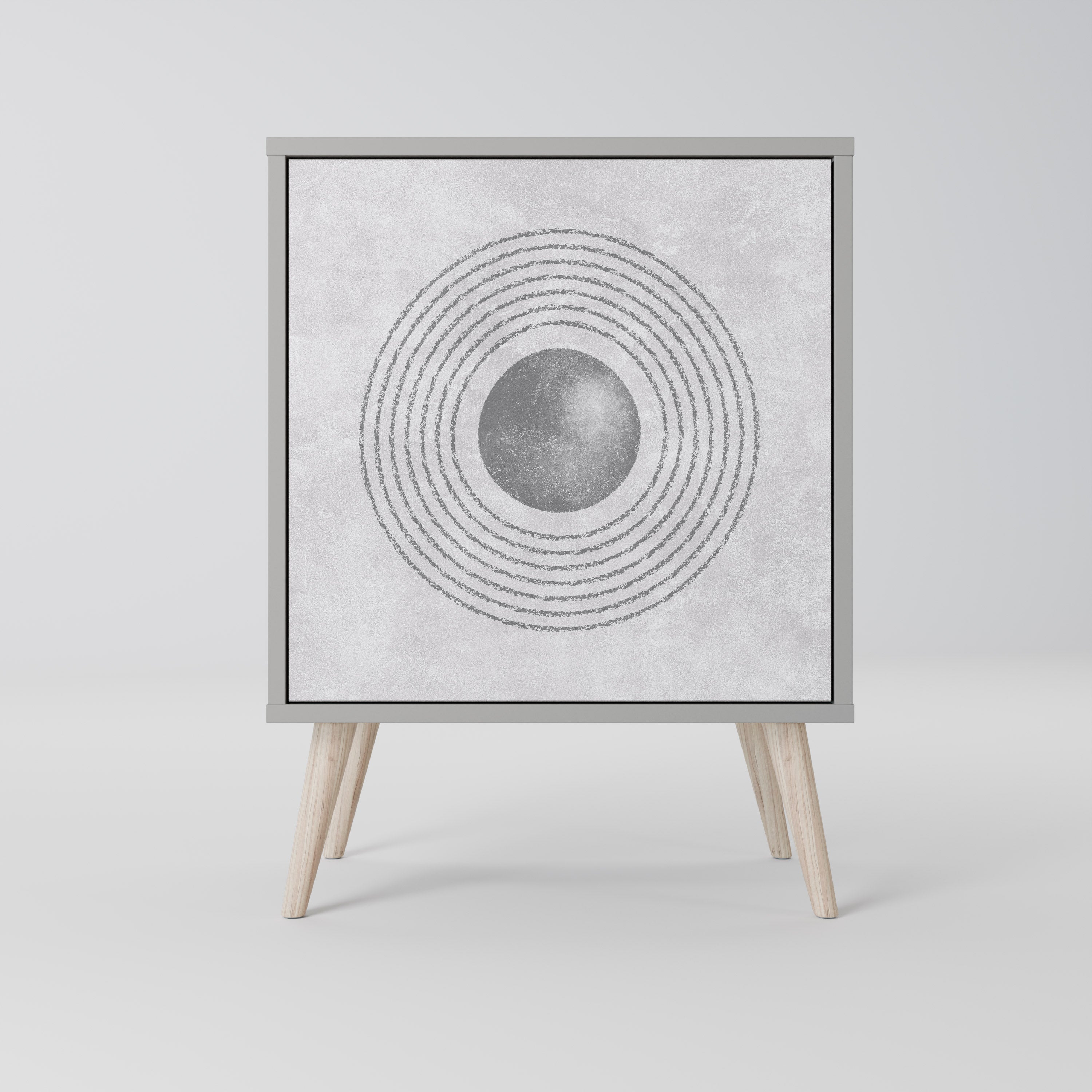 SOLID CIRCLES 1-Door Sideboard in Grey Finish