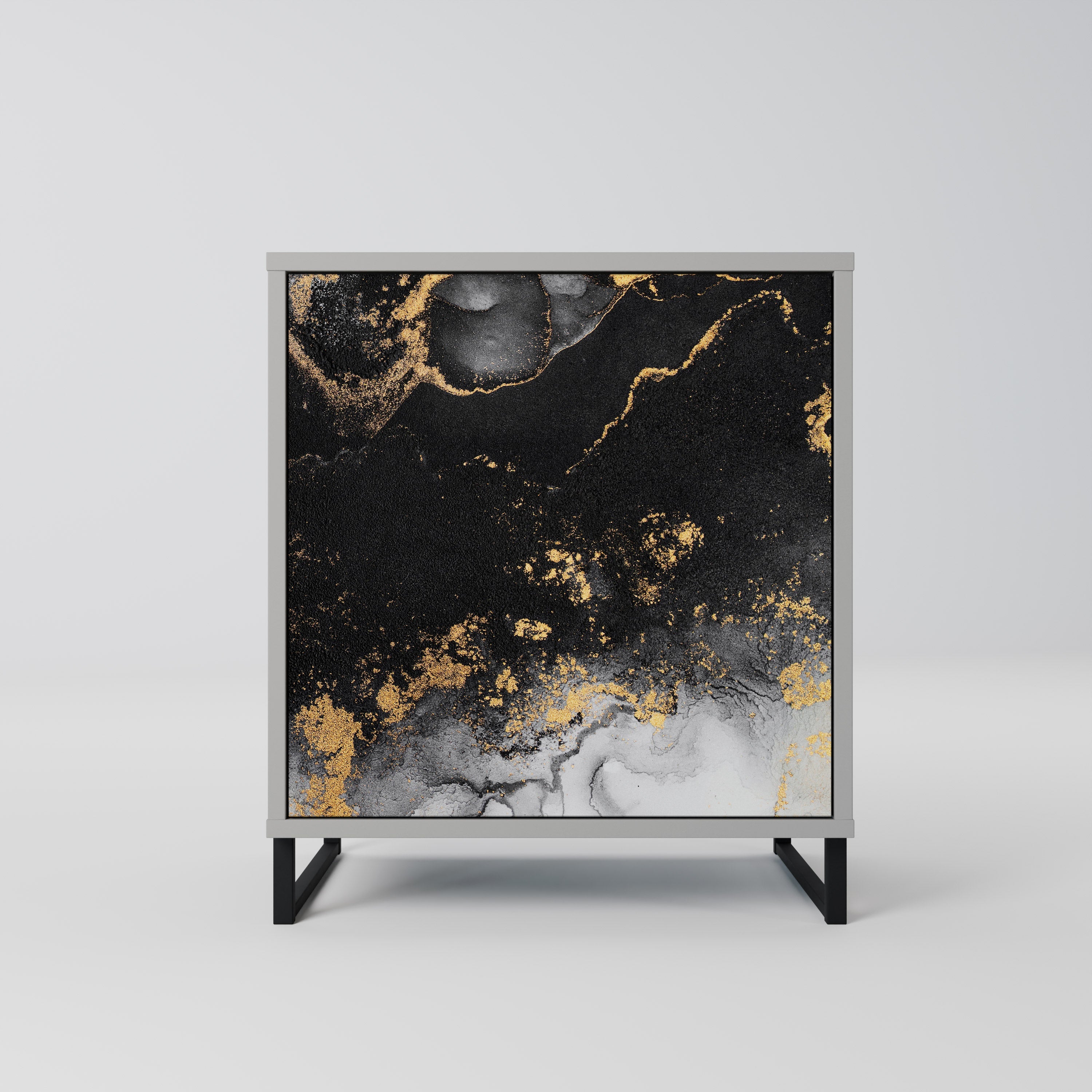 MARBLE OF TOMMORROW Aparador de 1 Porta em Acabamento Cinzento