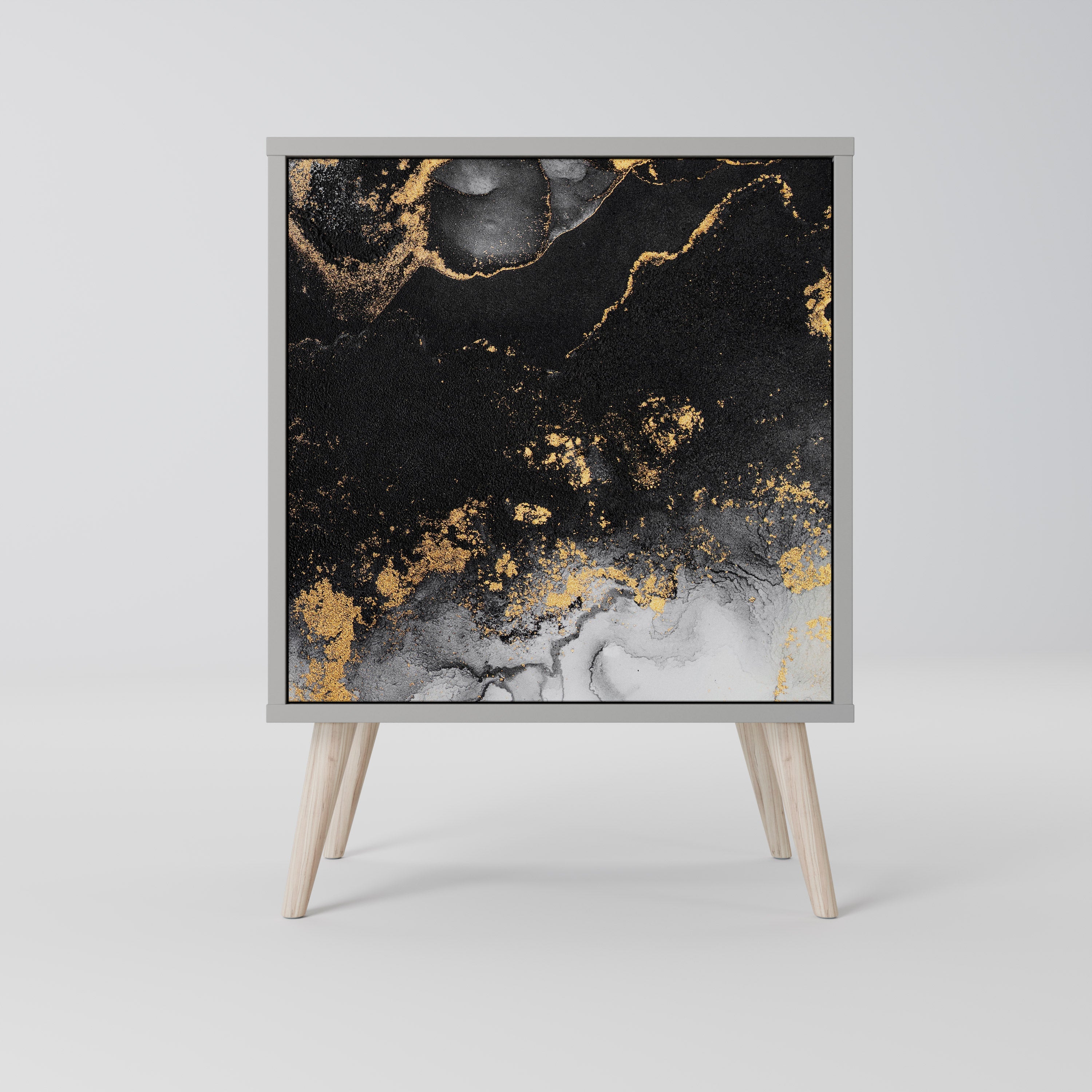 MARBLE OF TOMMORROW Aparador de 1 Porta em Acabamento Cinzento