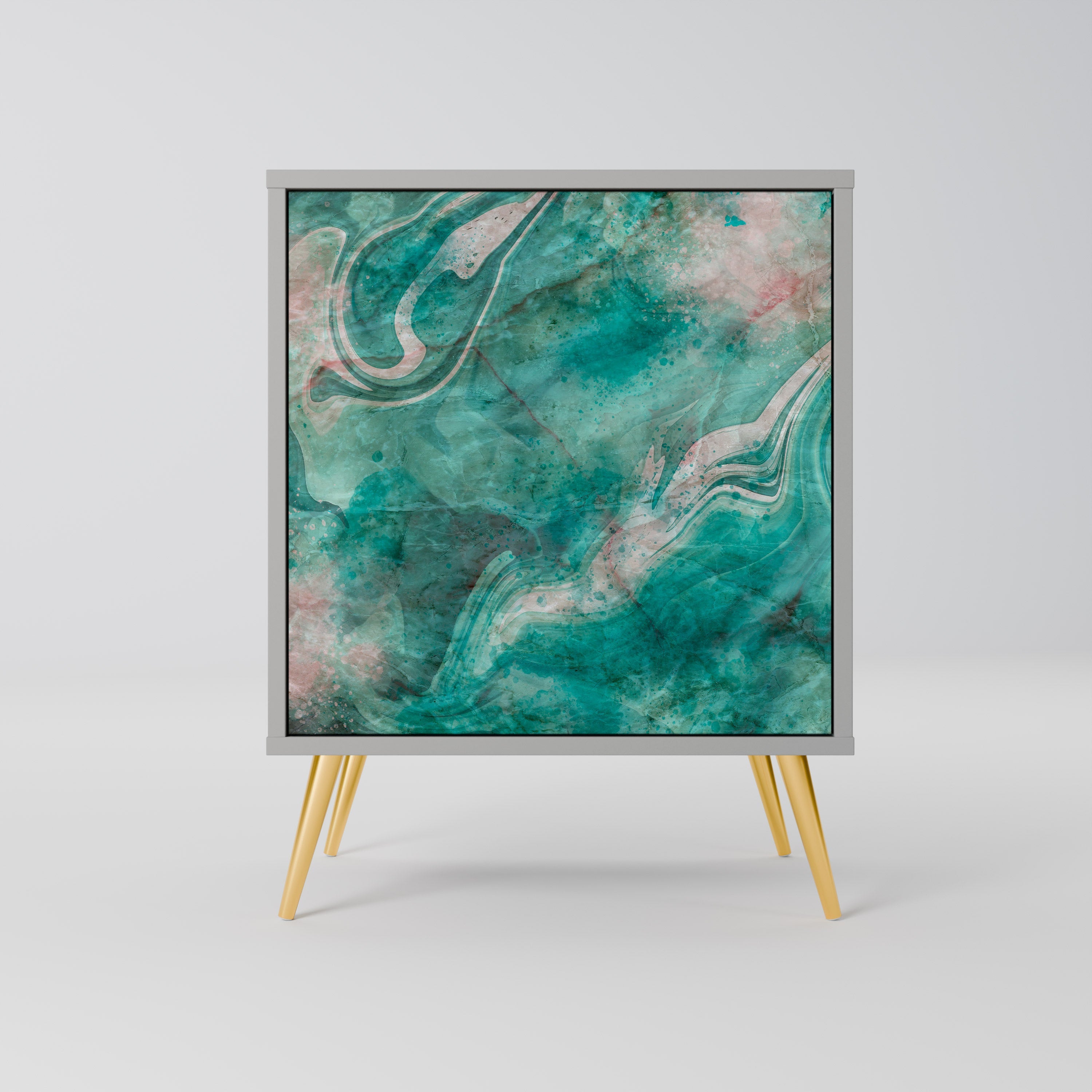 ABSTRACT ALCHEMY Aparador de 1 Porta em Acabamento Cinzento