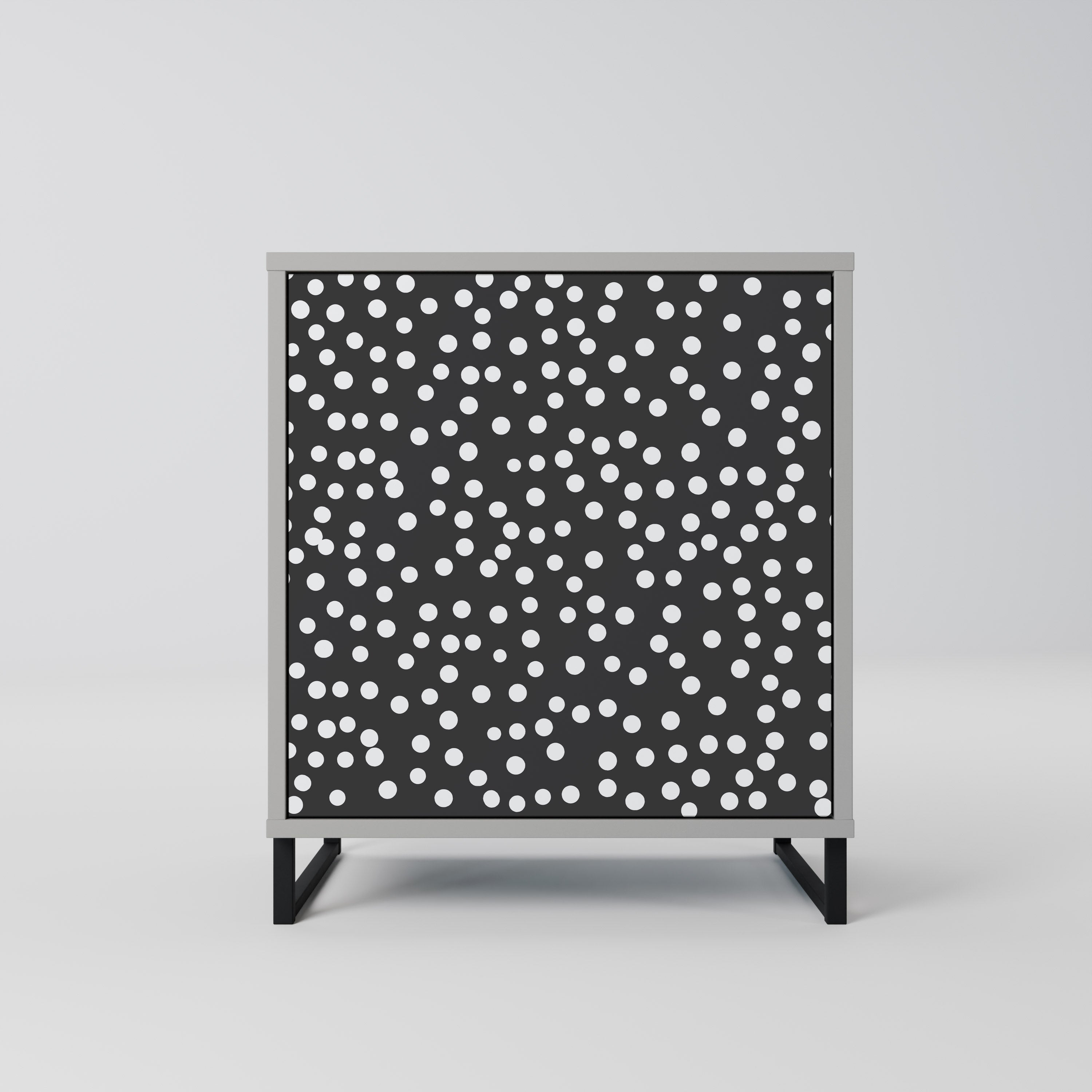 BLINDING LIGHTS 1-Door Sideboard in Grey Finish