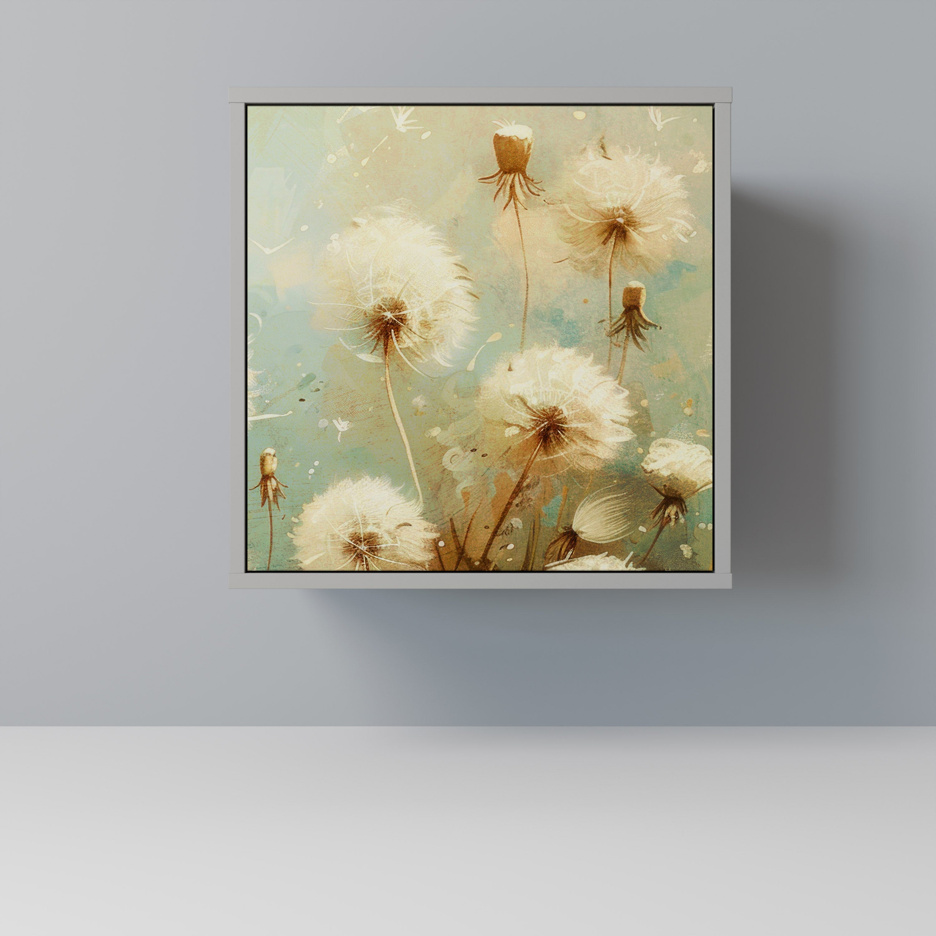 DREAMY MEADOW 1-Door Sideboard in Grey Finish