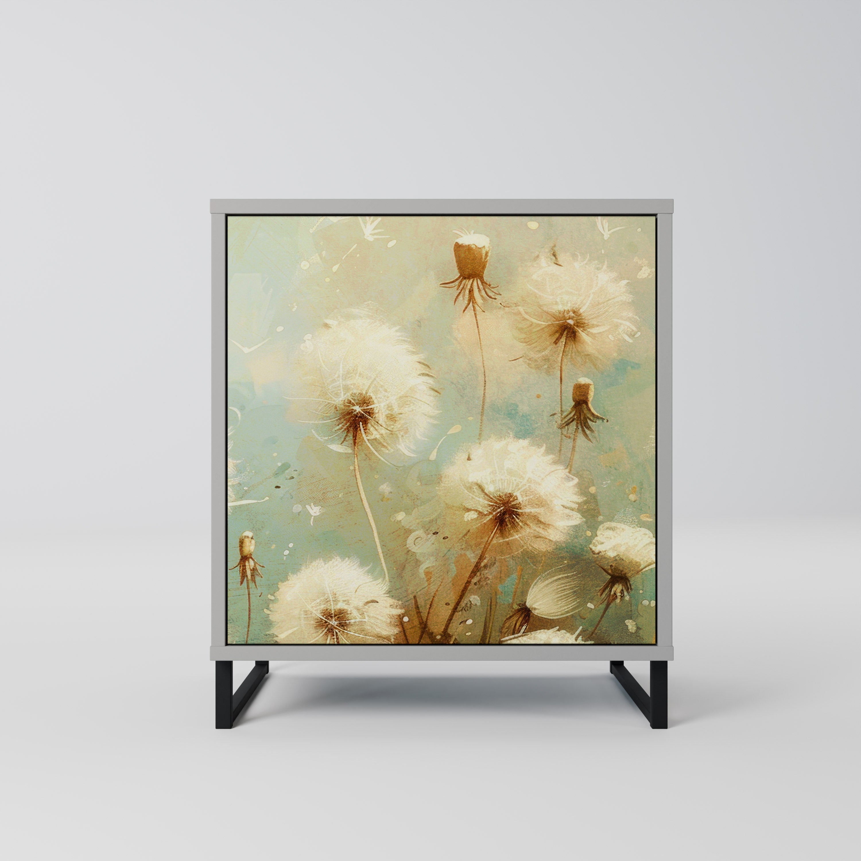 DREAMY MEADOW 1-Door Sideboard in Grey Finish