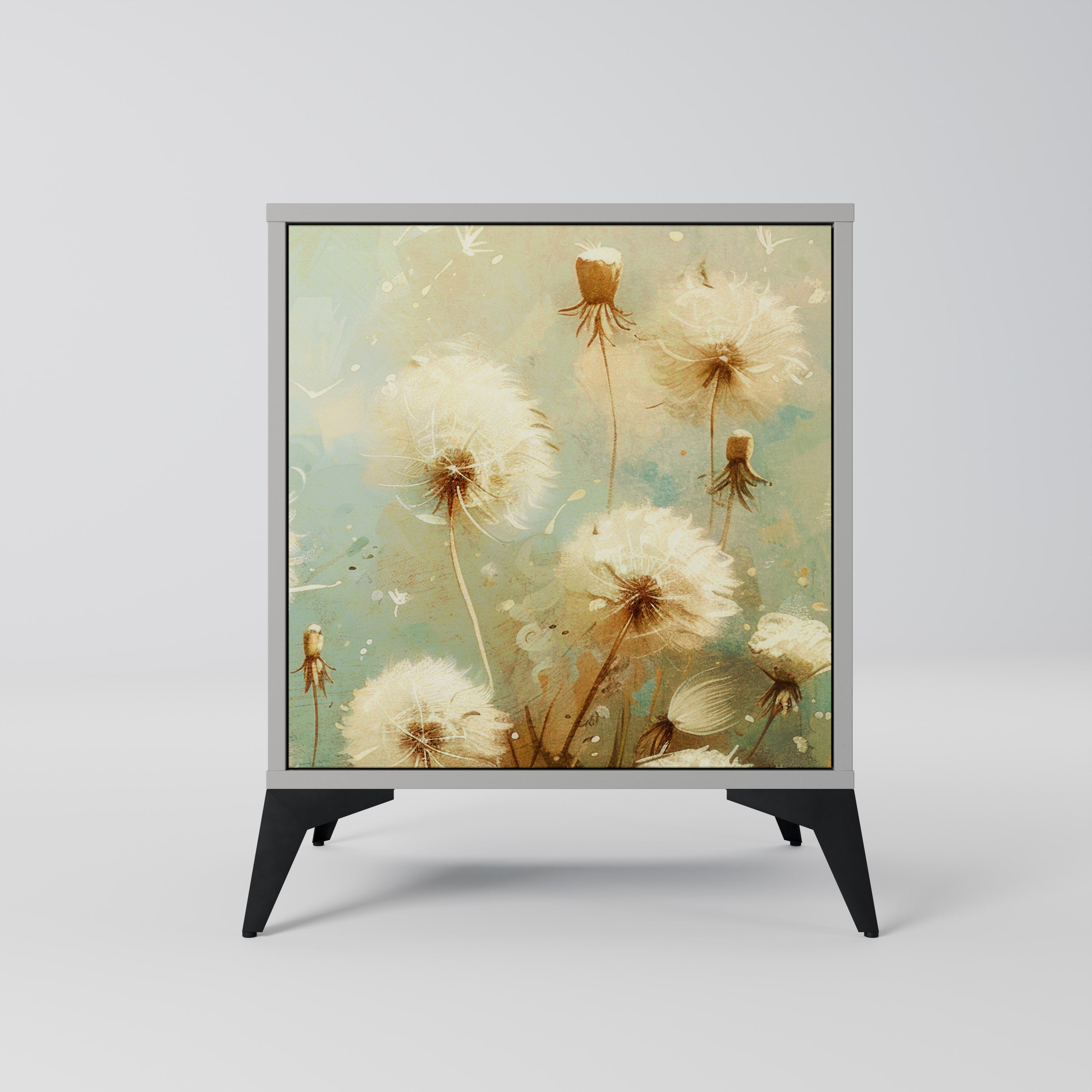 DREAMY MEADOW 1-Door Sideboard in Grey Finish