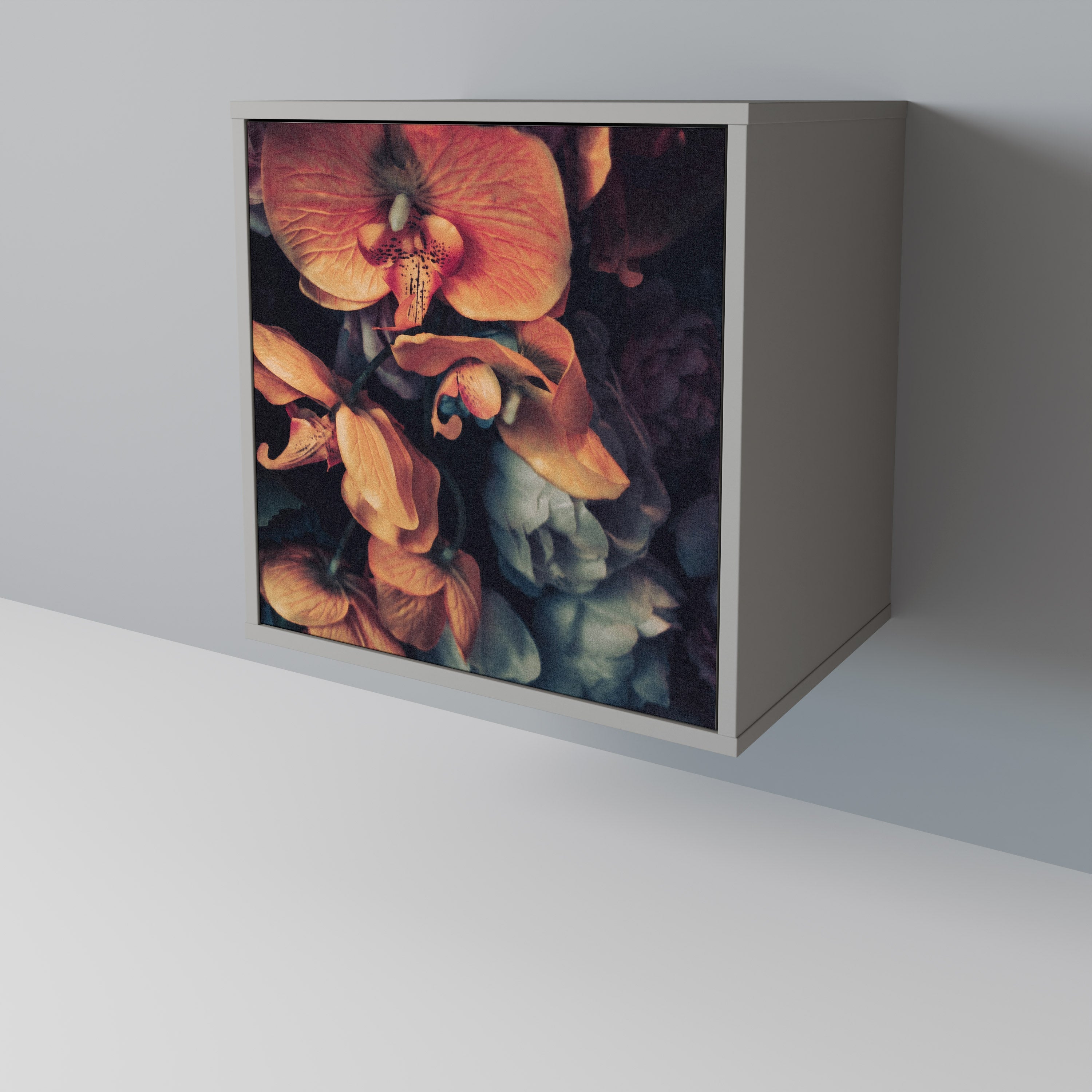 NEVERENDING BLOOM 1-Door Sideboard in Grey Finish