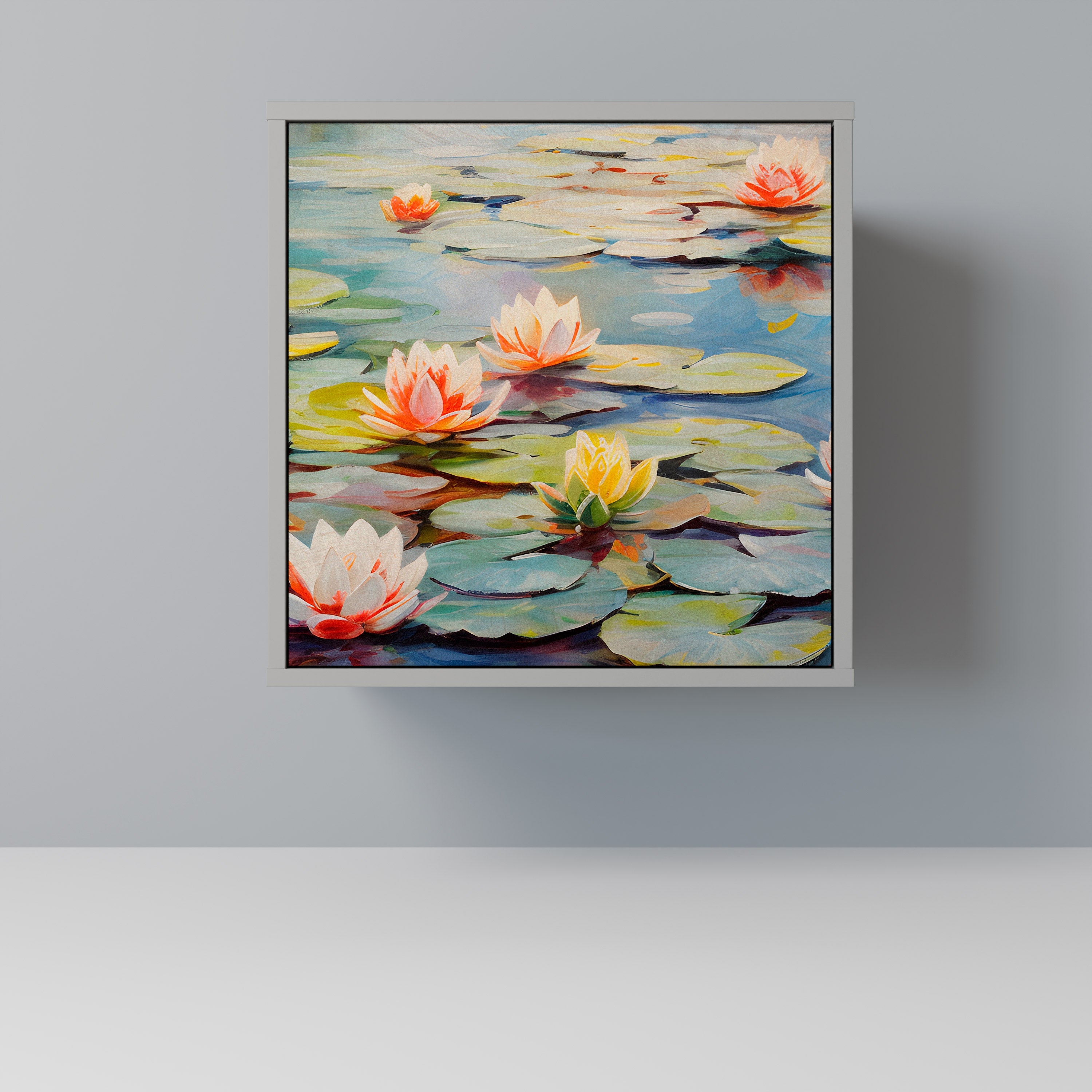 BLOOMING WATERS Aparador de 1 Porta em Acabamento Cinzento