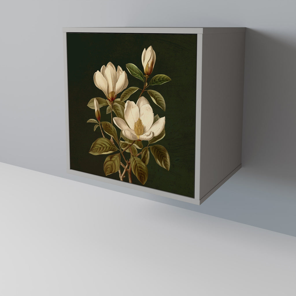 FLORAL NOIR Aparador de 1 Porta em Acabamento Cinzento