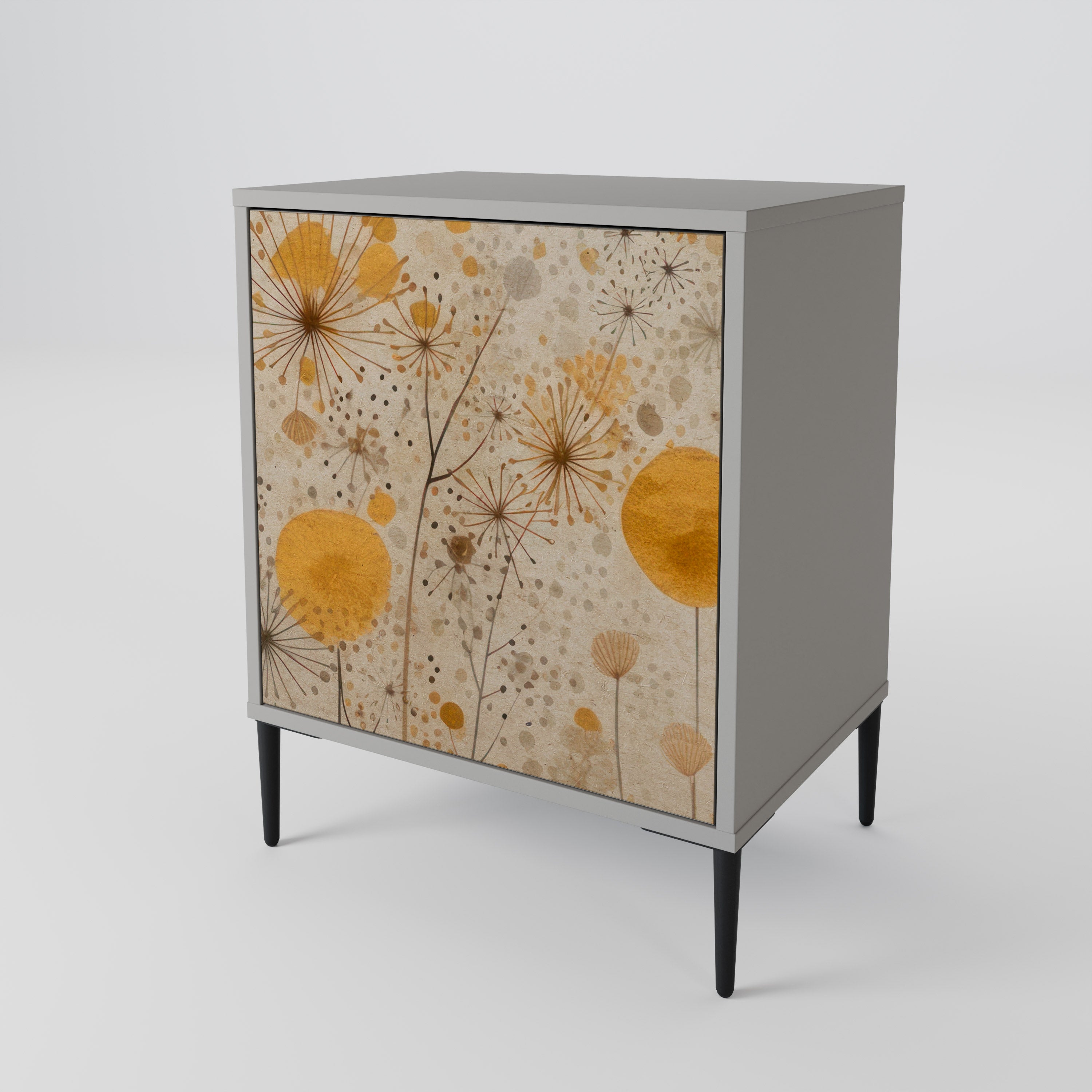 MORNING GLADE 1-Door Sideboard in Grey Finish