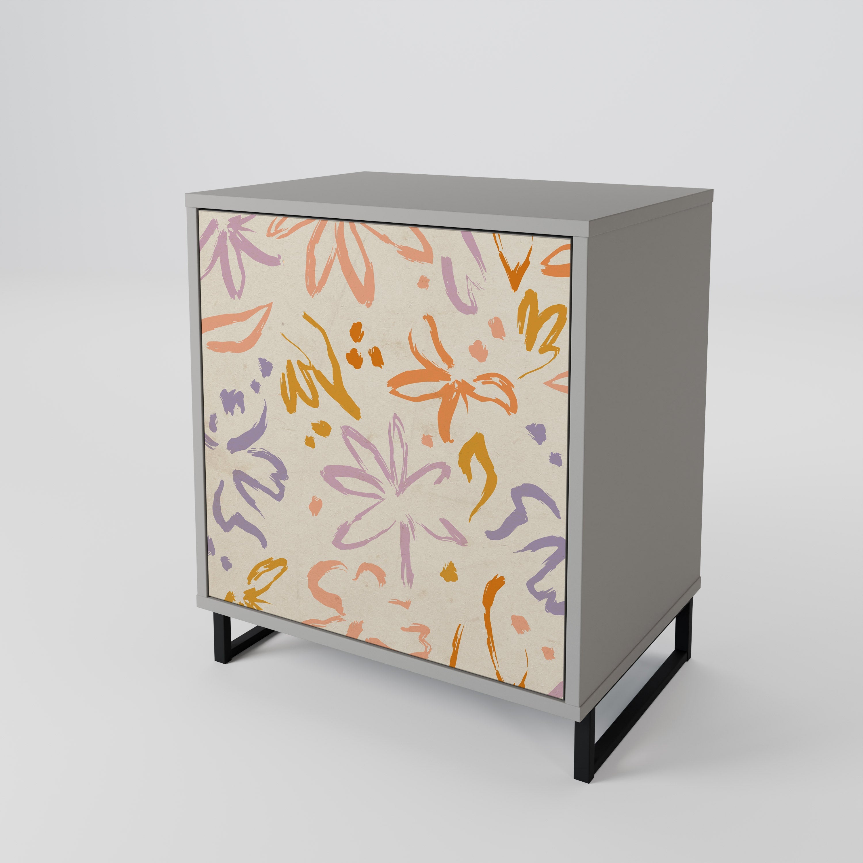 SPRING WHIMSY 1-Door Sideboard in Grey Finish