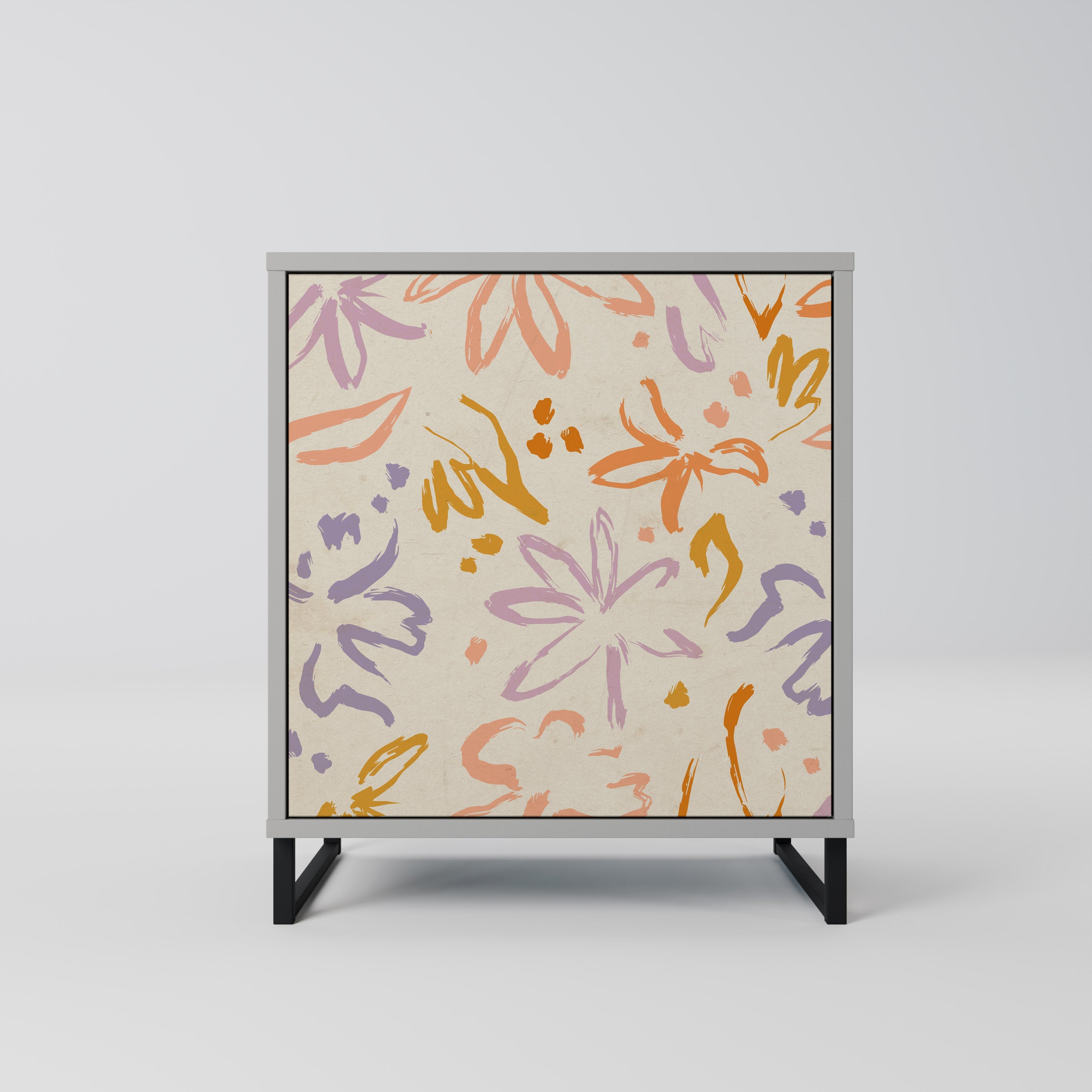 SPRING WHIMSY 1-Door Sideboard in Grey Finish