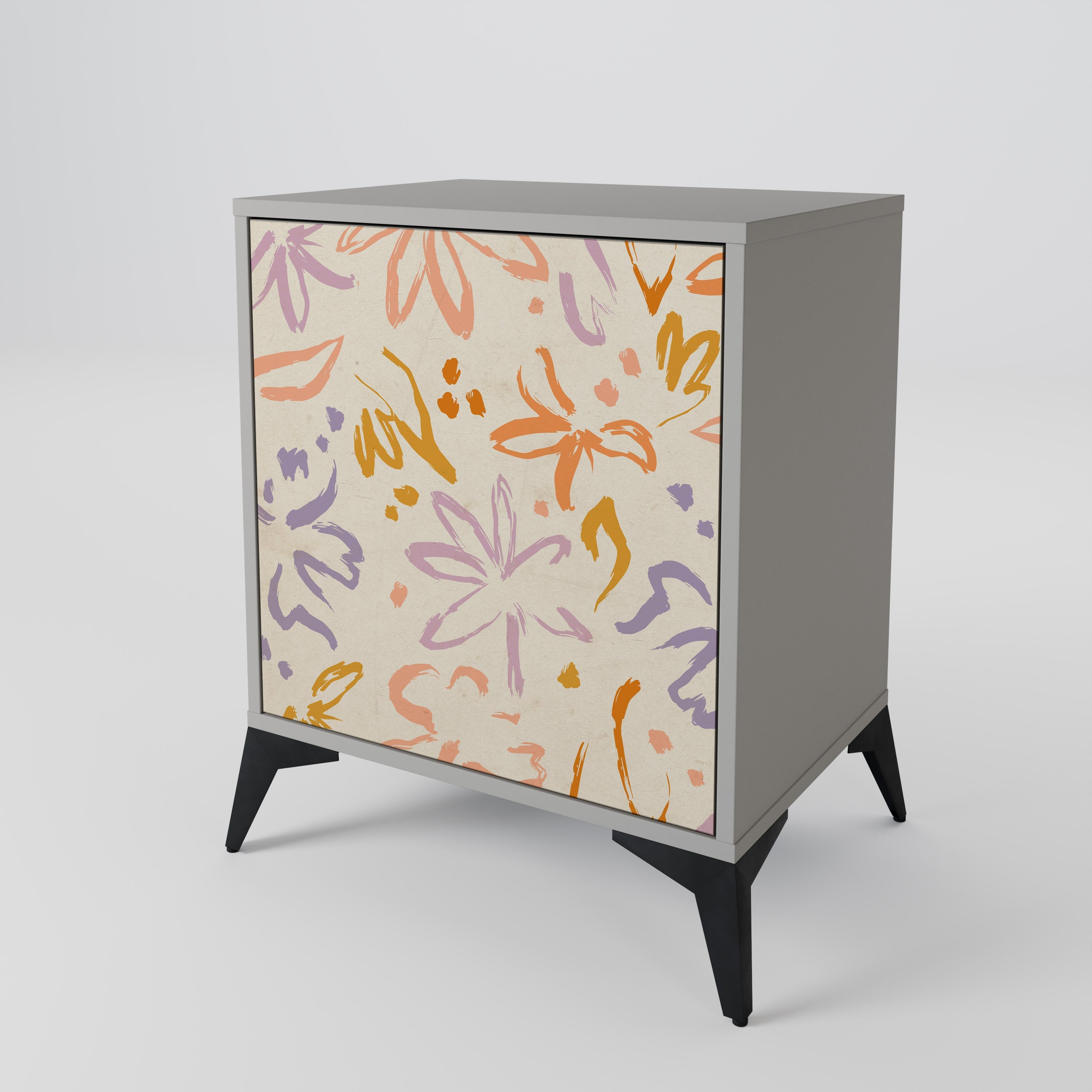 SPRING WHIMSY 1-Door Sideboard in Grey Finish