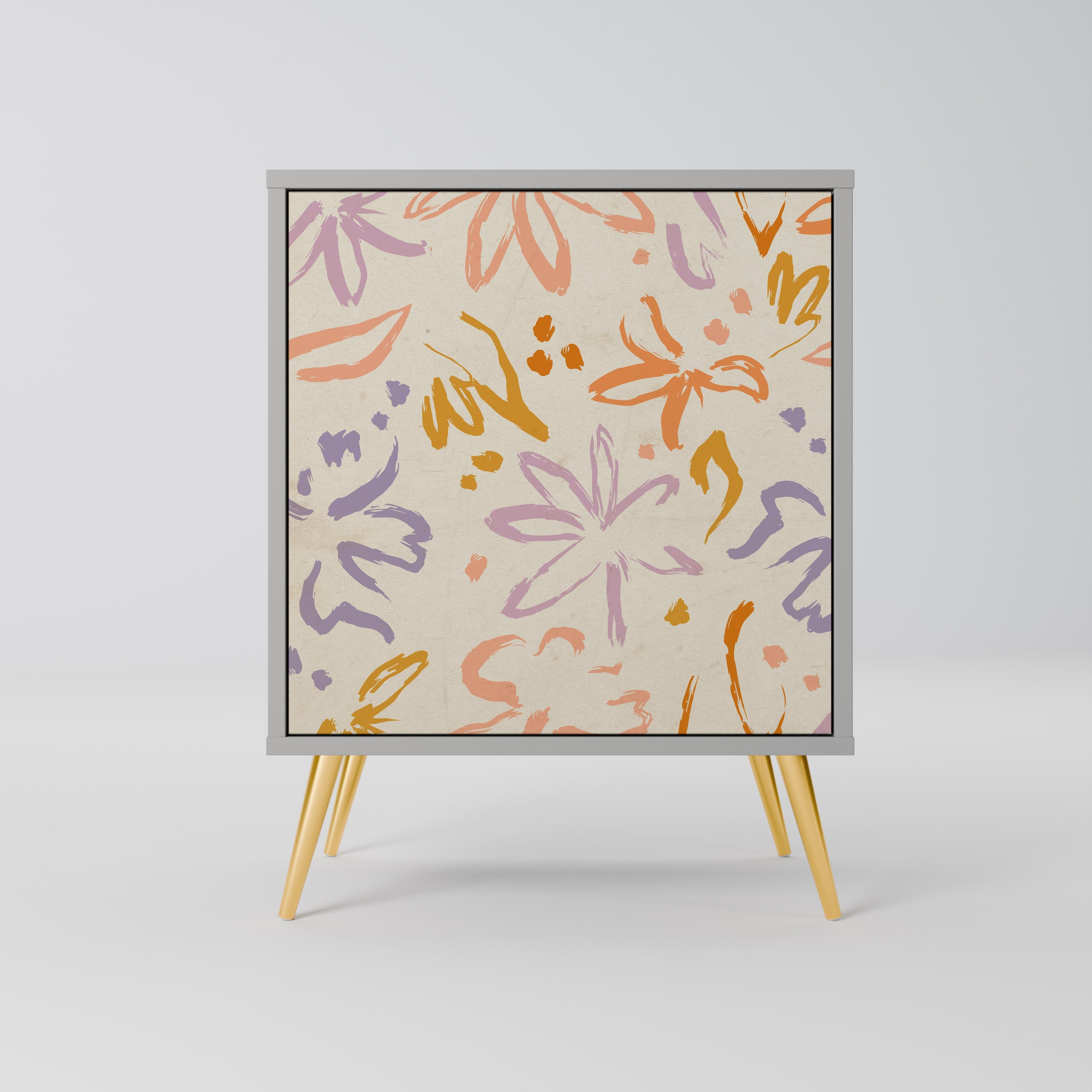 SPRING WHIMSY 1-Door Sideboard in Grey Finish