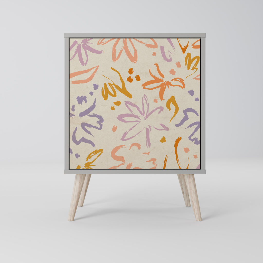 SPRING WHIMSY 1-Door Sideboard in Grey Finish