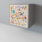 FLORAL COMBINATION Aparador de 1 Porta em Acabamento Cinzento