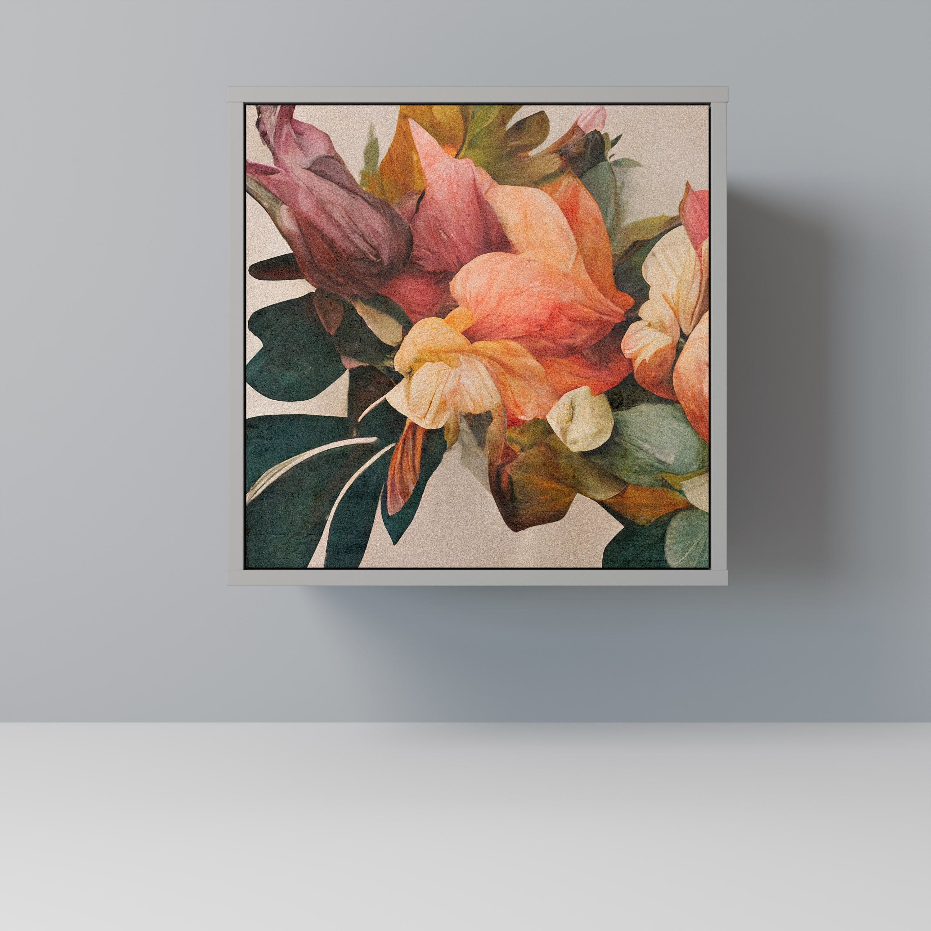 STYLISH BEAUTY Aparador de 1 Porta em Acabamento Cinzento