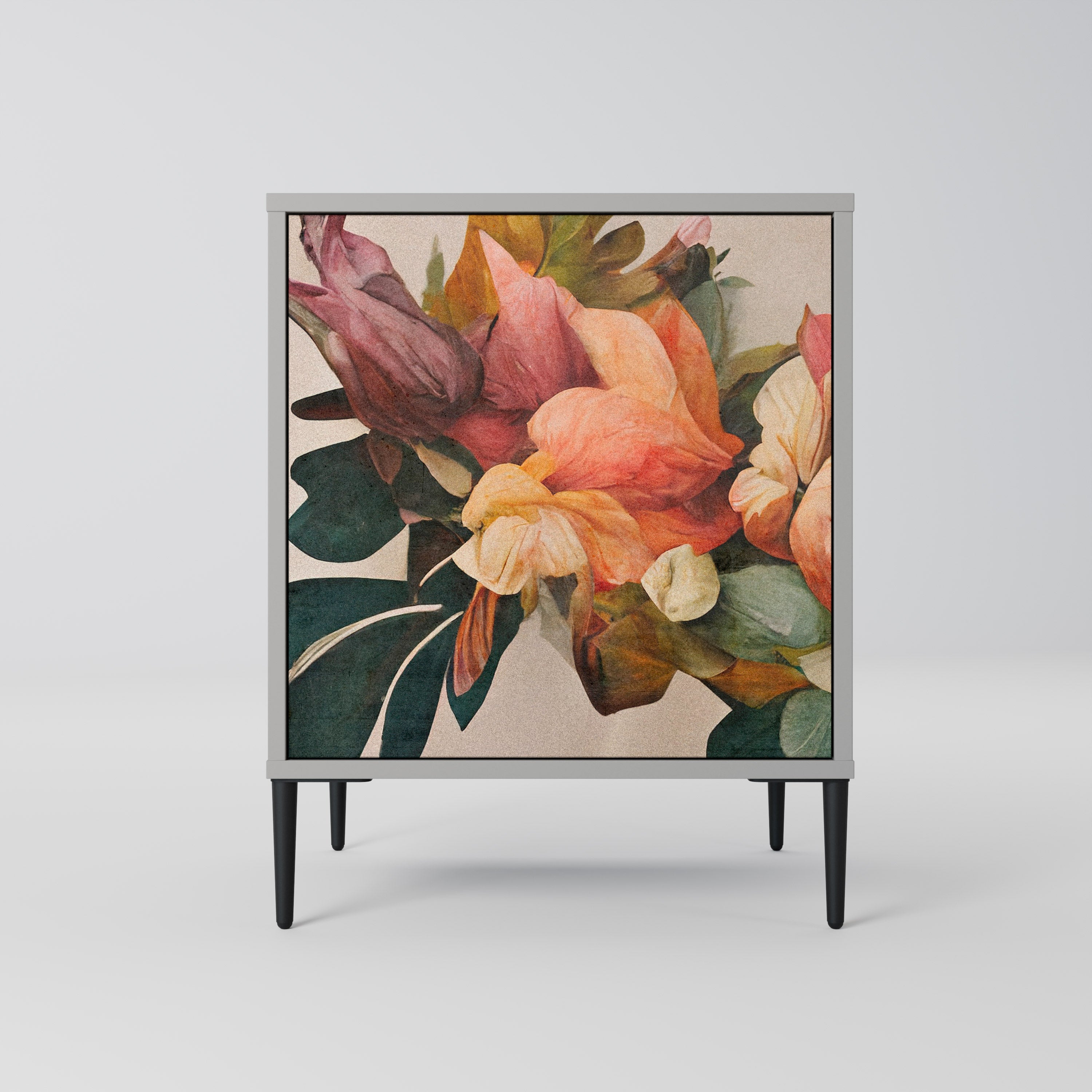 STYLISH BEAUTY Aparador de 1 Porta em Acabamento Cinzento