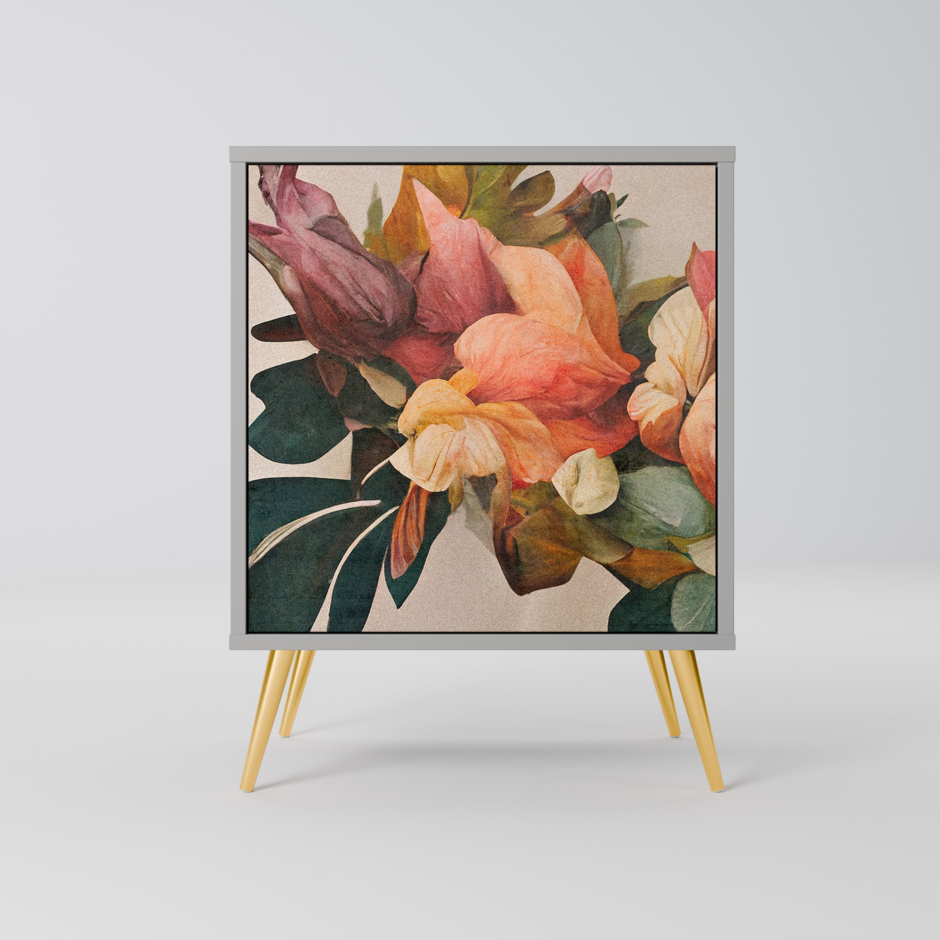 STYLISH BEAUTY Aparador de 1 Porta em Acabamento Cinzento