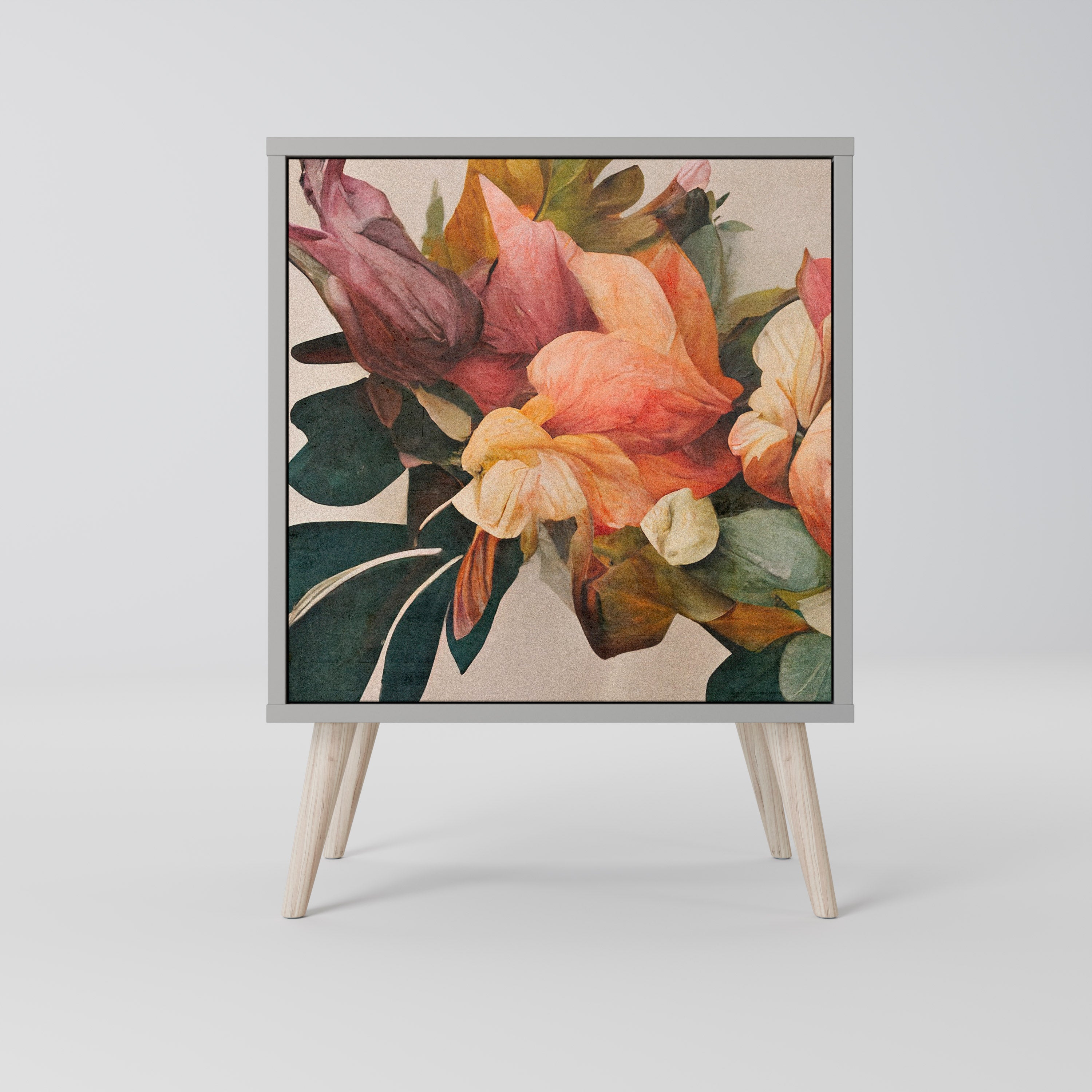 STYLISH BEAUTY Aparador de 1 Porta em Acabamento Cinzento