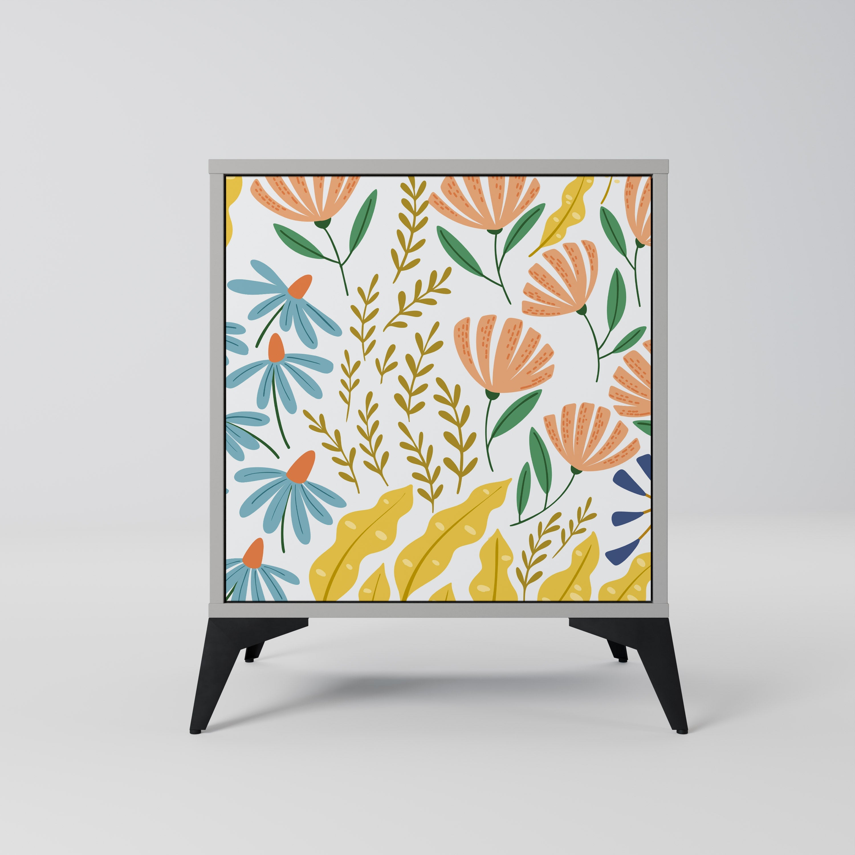 HELLO SPRING 1-Door Sideboard in Grey Finish